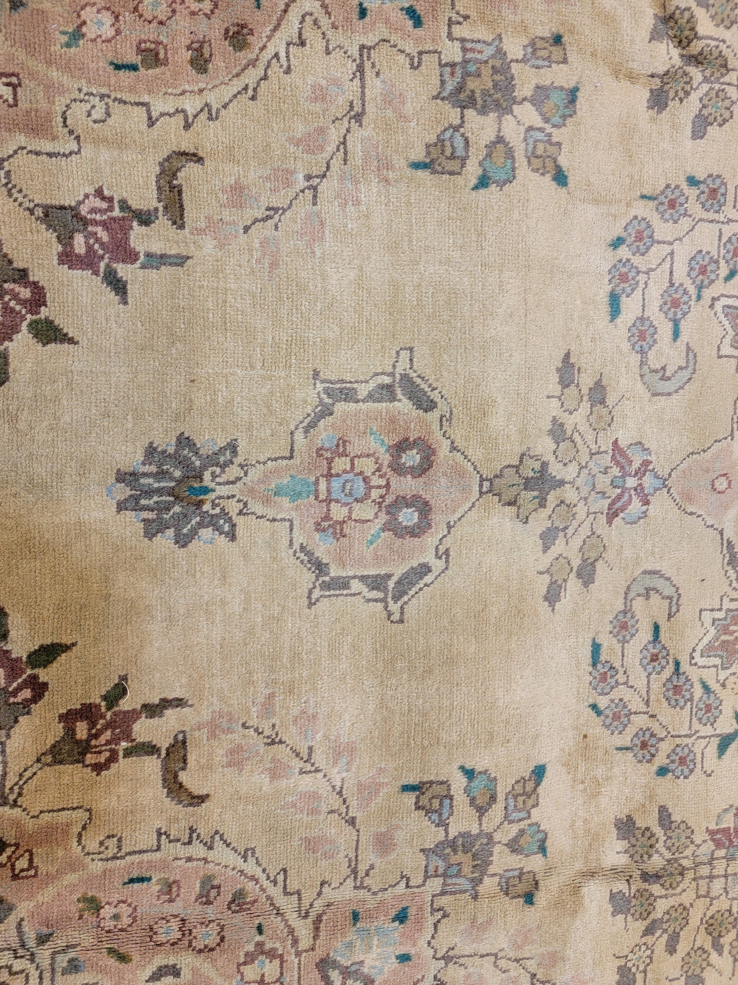 Hand-Knotted Wool Rug Tabriz Tea wash 8' x 11'2"