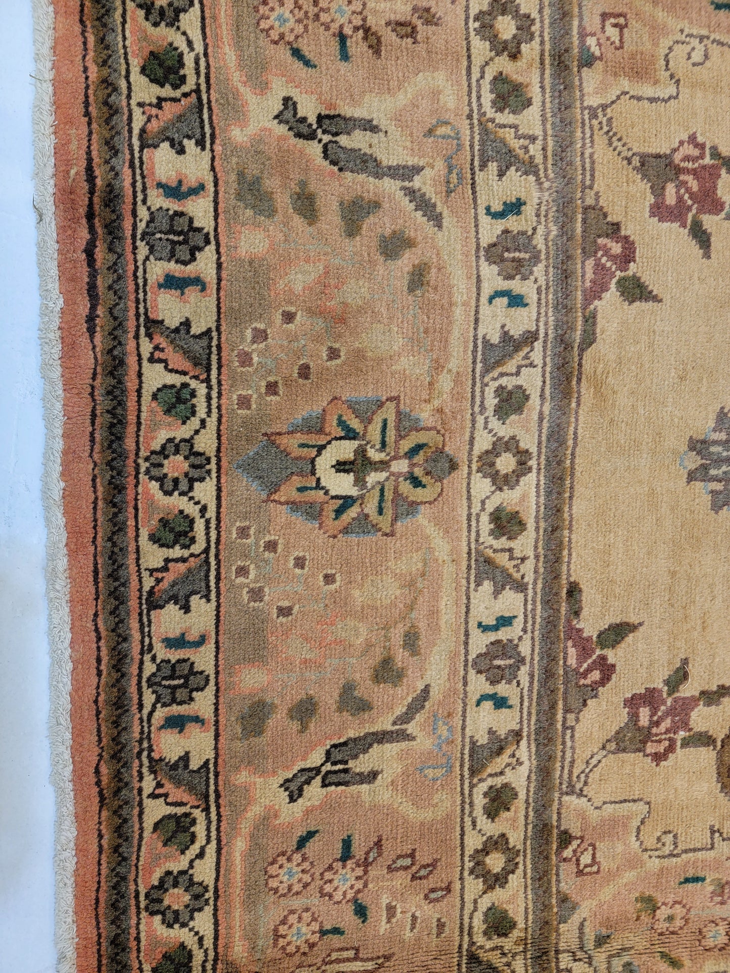 Hand-Knotted Wool Rug Tabriz Tea wash 8' x 11'2"