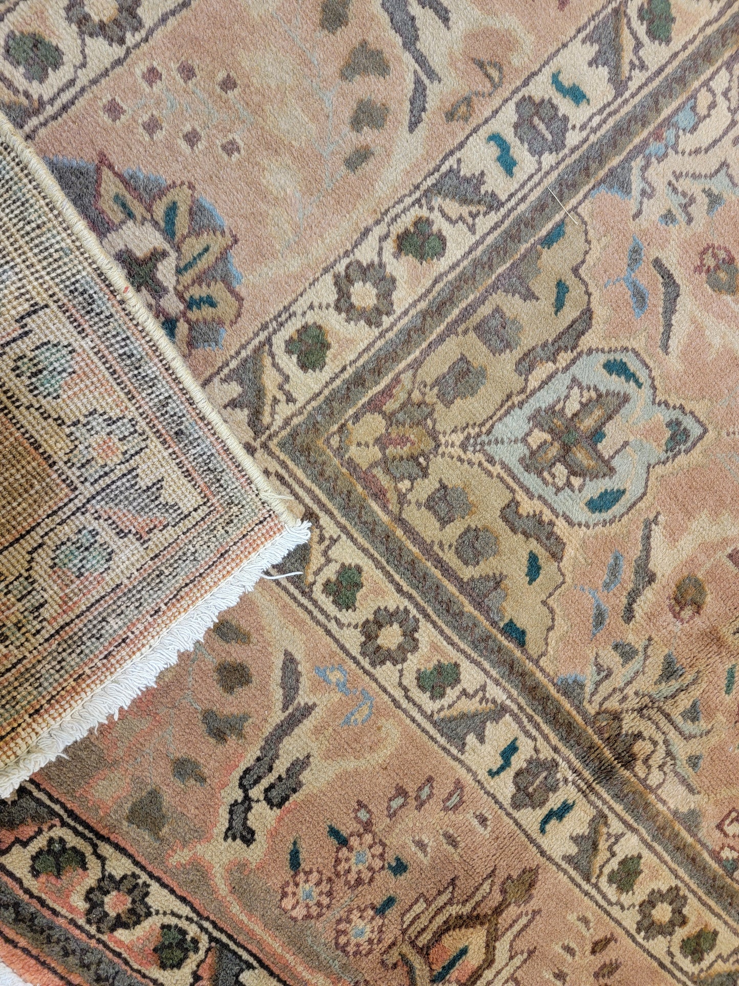 Hand-Knotted Wool Rug Tabriz Tea wash 8' x 11'2"