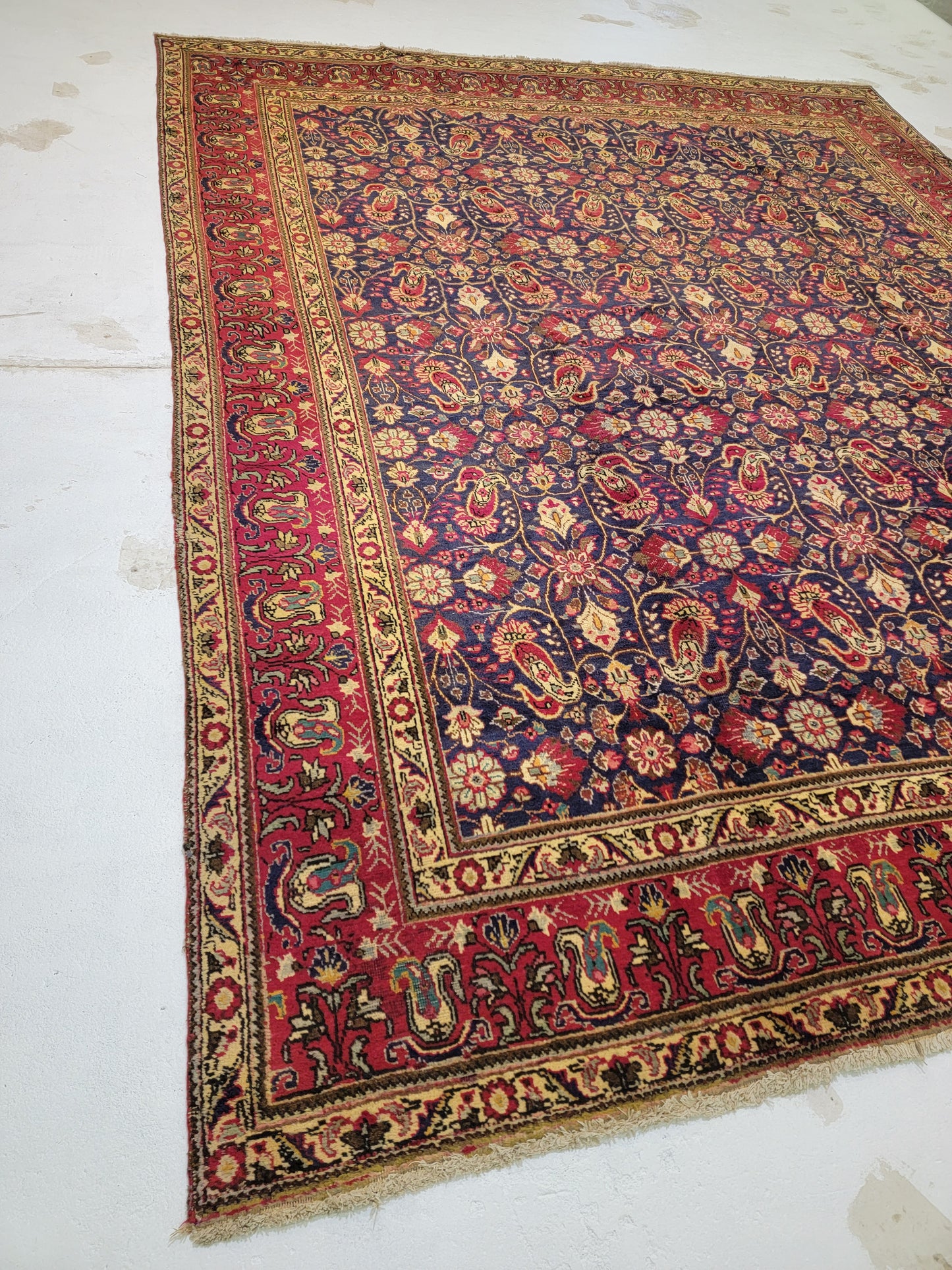 Hand-Knotted Wool Rug Tabriz 10' x 13'