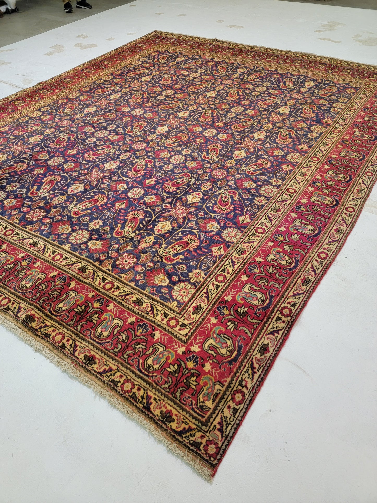 Hand-Knotted Wool Rug Tabriz 10' x 13'