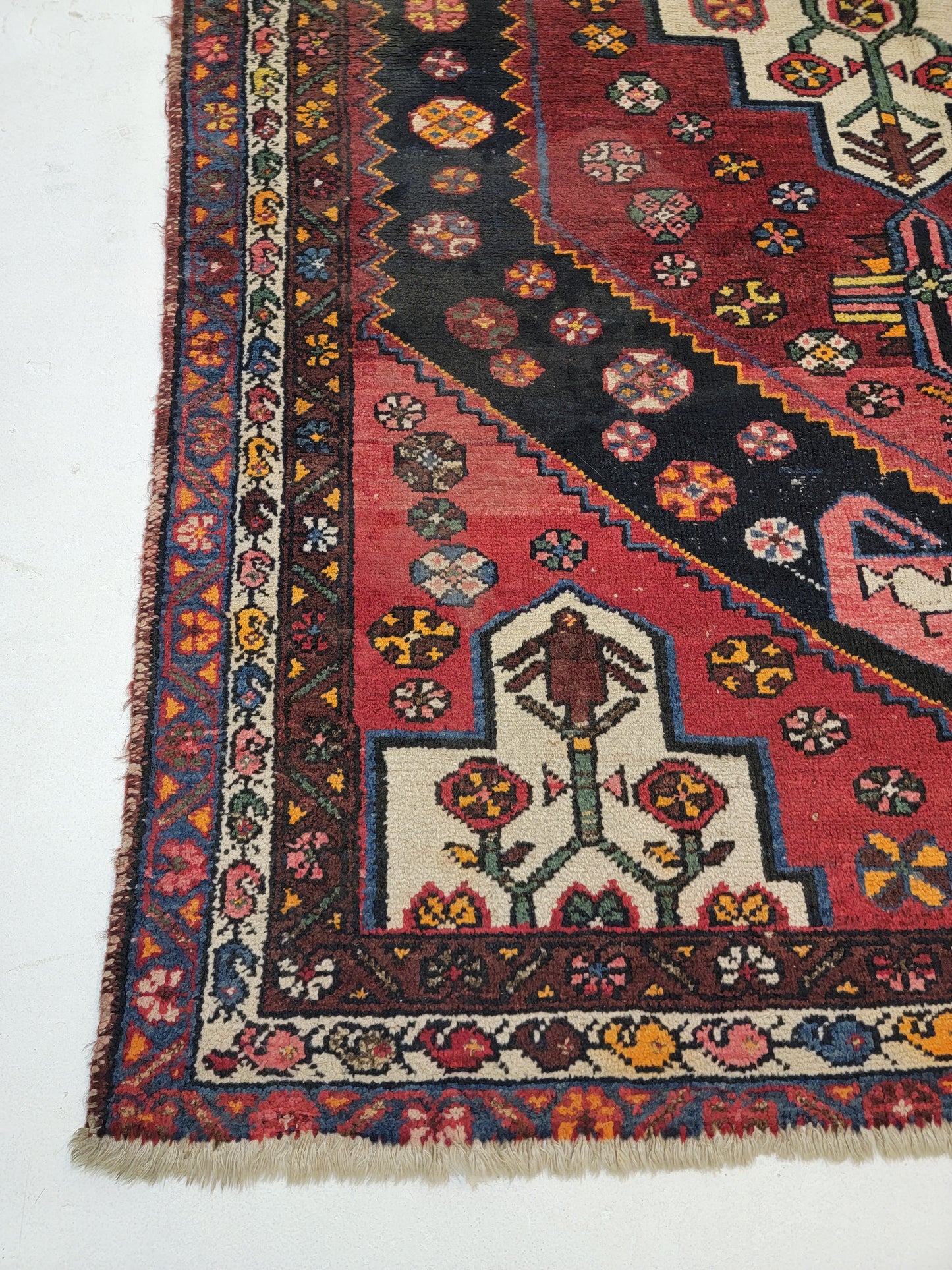 Hand-Knotted Wool Rug Saveh Persian 4'4" x 6'2"