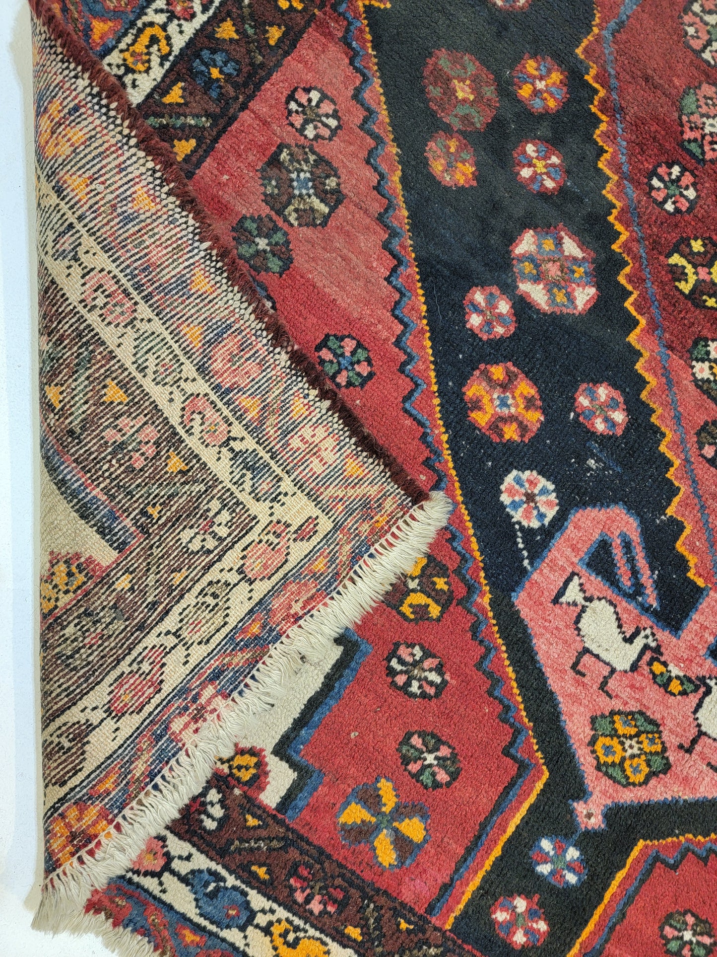 Hand-Knotted Wool Rug Saveh Persian 4'4" x 6'2"