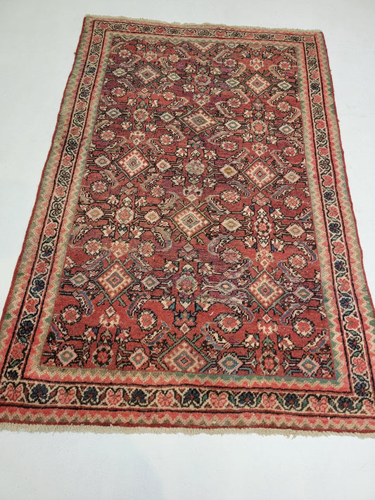 Hand-Knotted Wool Rug Persian Mahal  4'4" x 6'7"