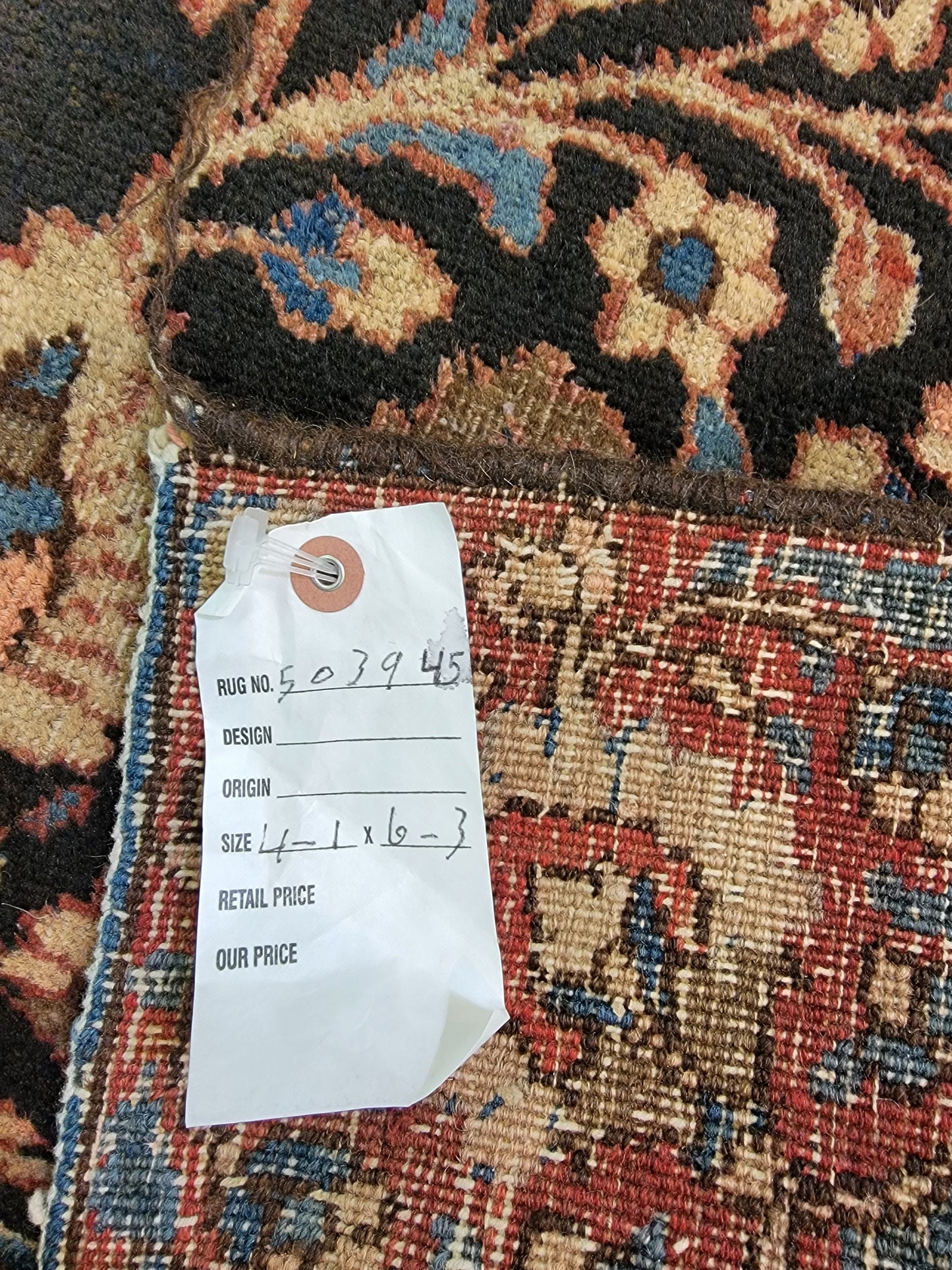 Hand-Knotted Wool Rug Persian Semnan 4'1" x 6'3"
