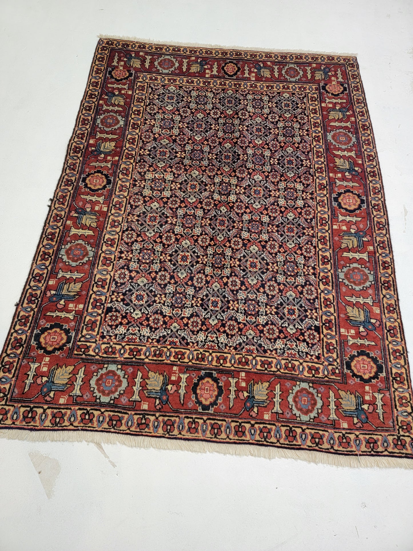 Hand-Knotted Wool Rug Tabriz 4'5" x 6'1"