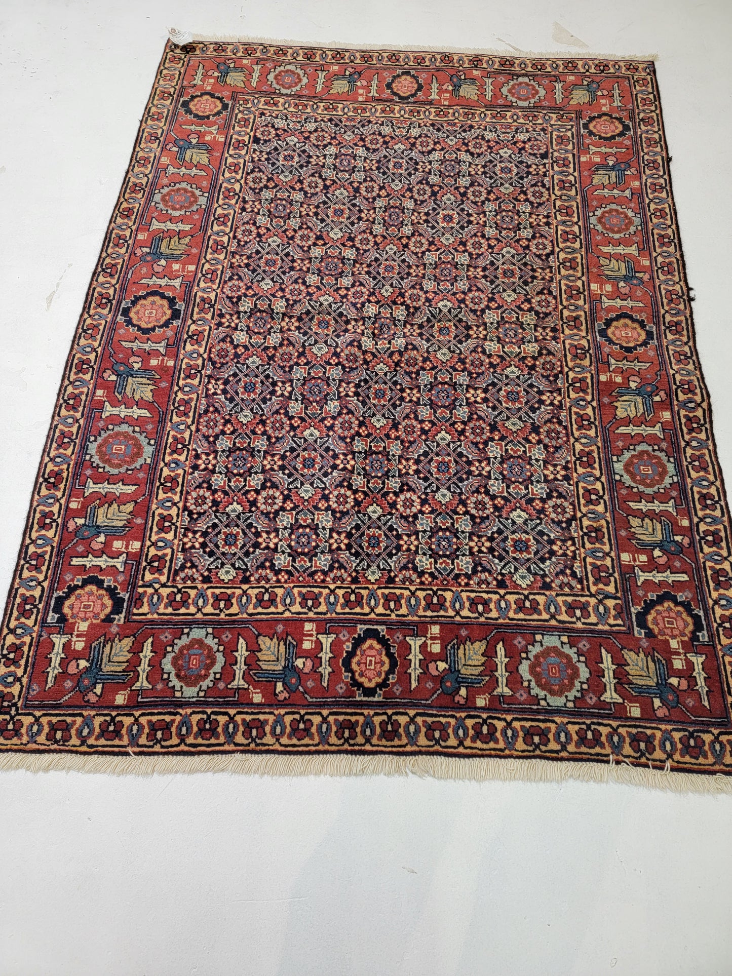Hand-Knotted Wool Rug Tabriz 4'5" x 6'1"
