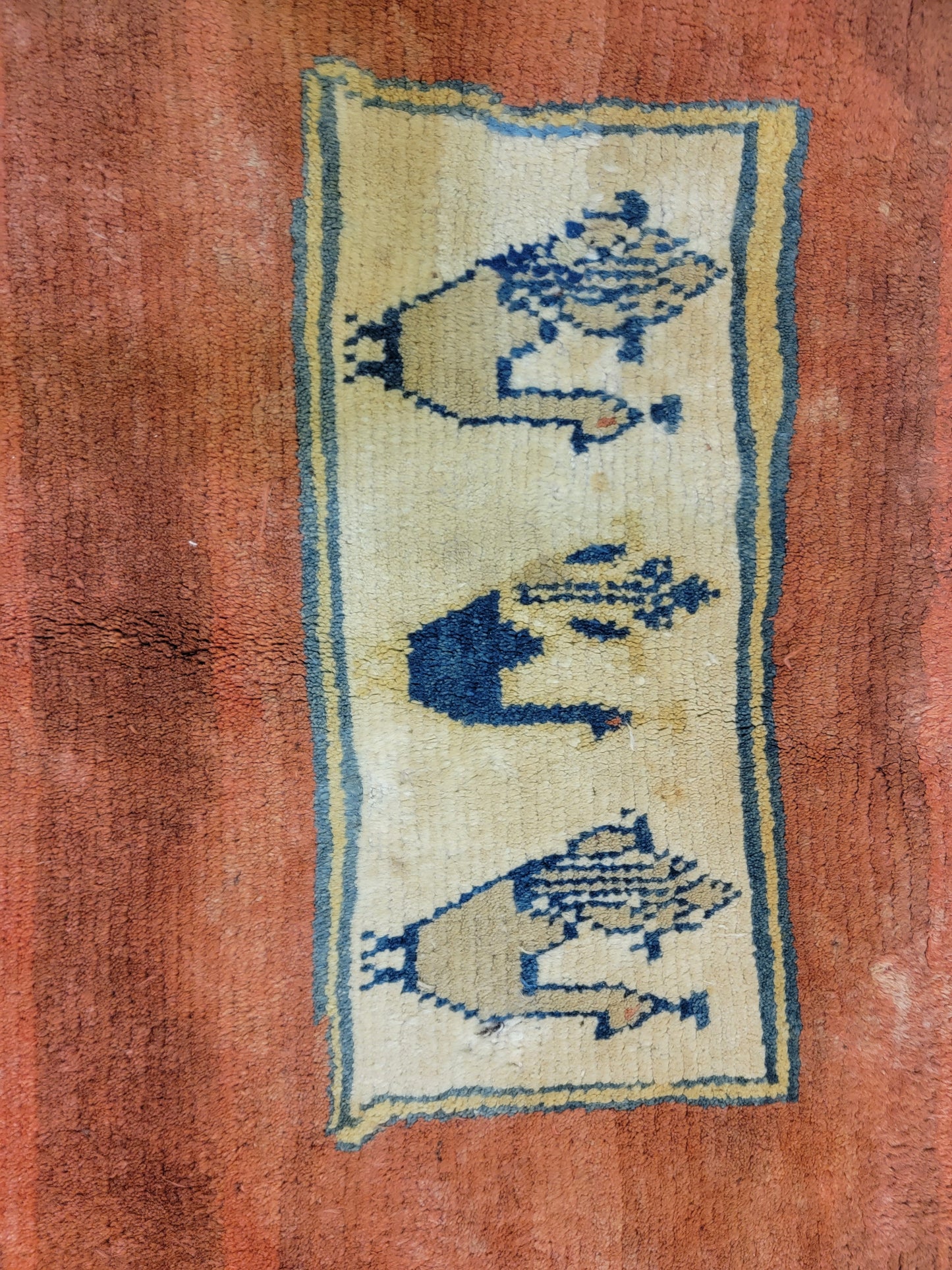 Hand-Knotted Wool Rug Persian Gabbe 4'5" x 4'7"
