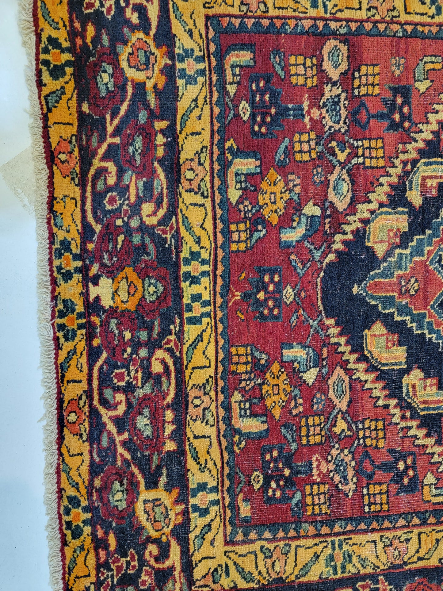 Hand-Knotted Wool Rug Persian Zanjan Nomadic 4'5" x 6'2"