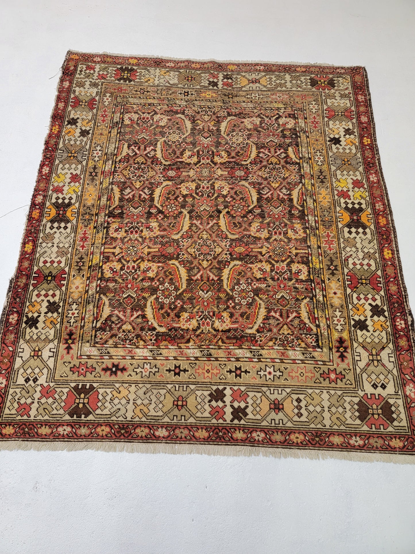 Hand-Knotted Wool Antique Persian malayer 5'3" x 6'2"