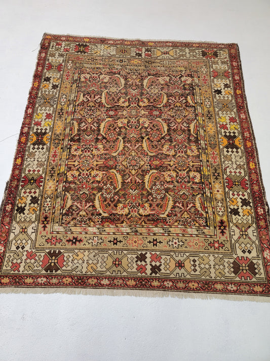 Hand-Knotted Wool Antique Persian malayer 5'3" x 6'2"