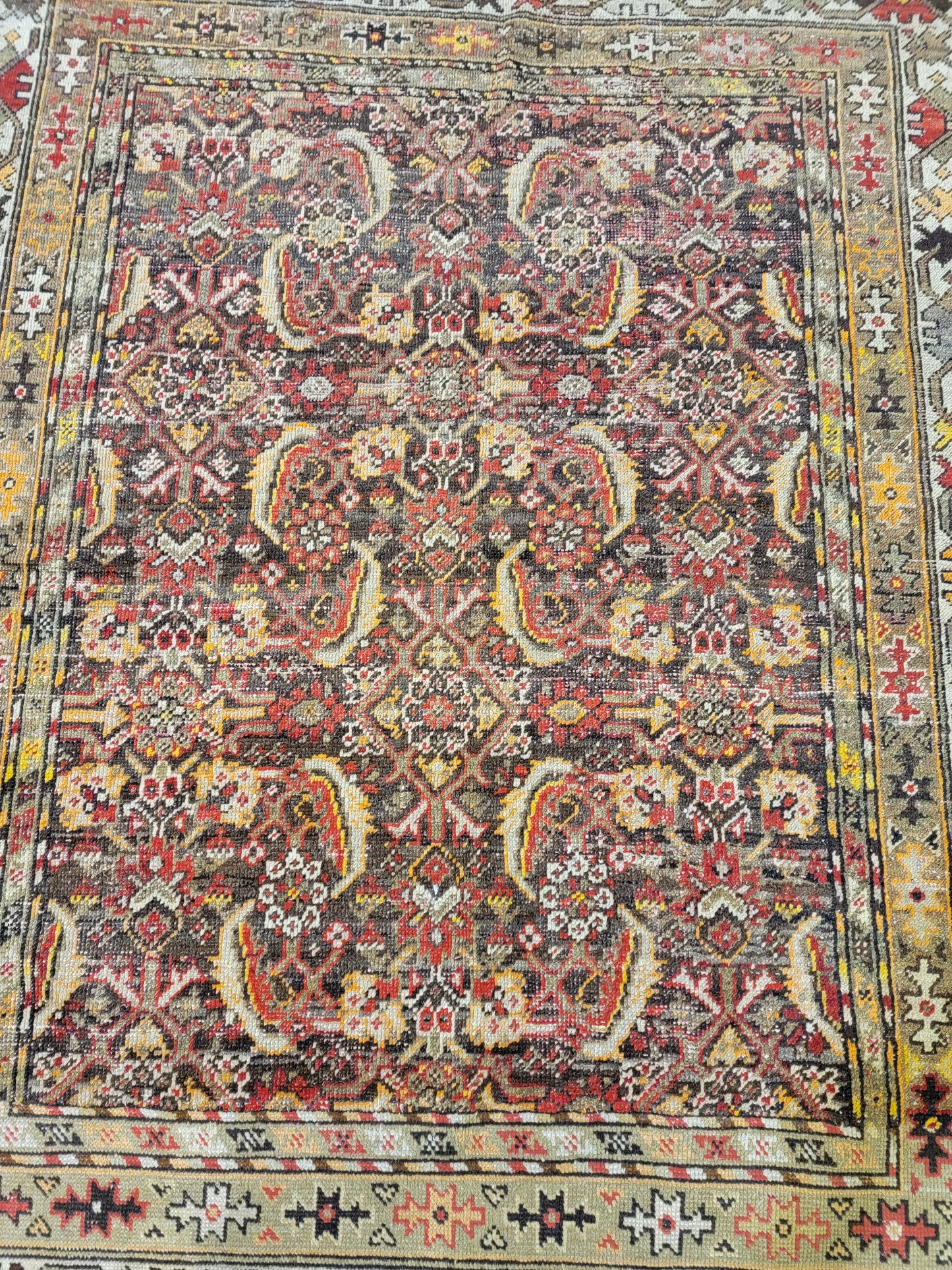 Hand-Knotted Wool Antique Persian malayer 5'3" x 6'2"