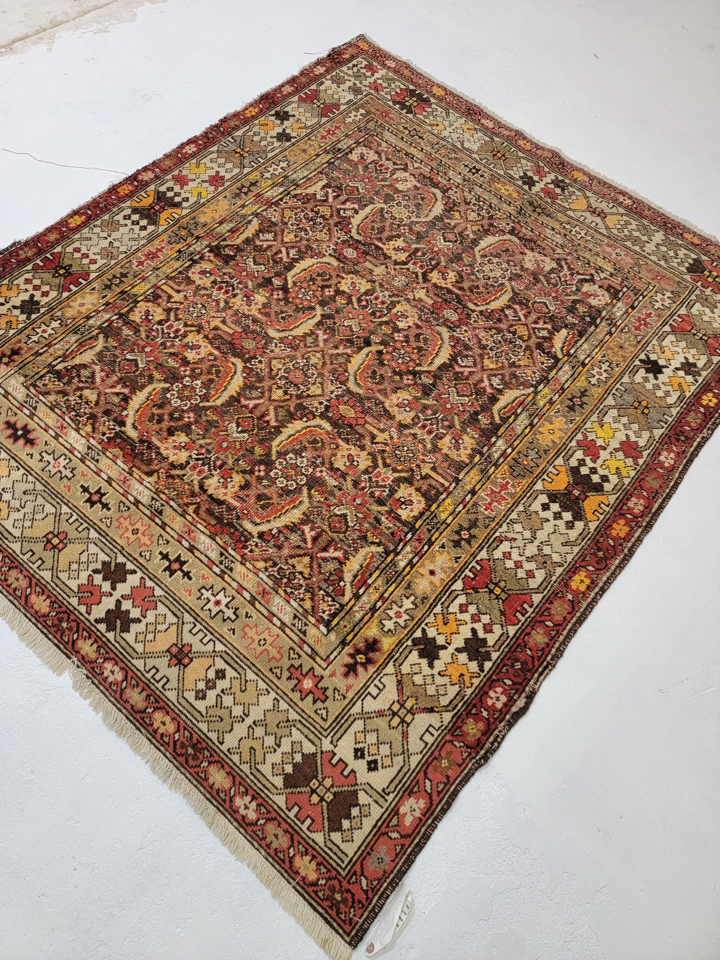 Hand-Knotted Wool Antique Persian malayer 5'3" x 6'2"