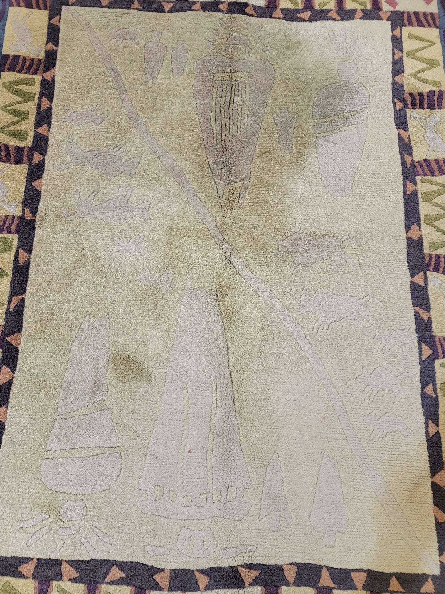 Hand-Knotted Wool Tebetan 4' x 5'10"