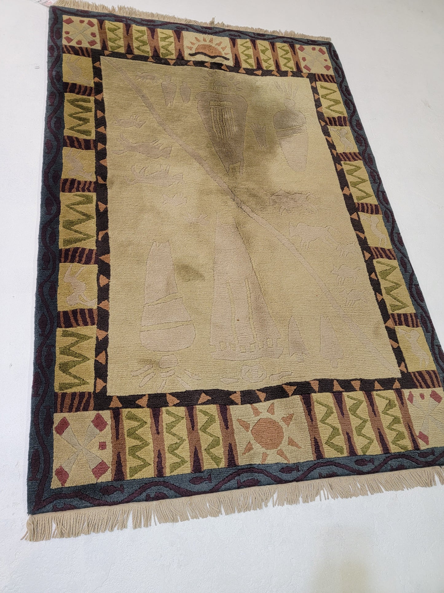 Hand-Knotted Wool Tebetan 4' x 5'10"