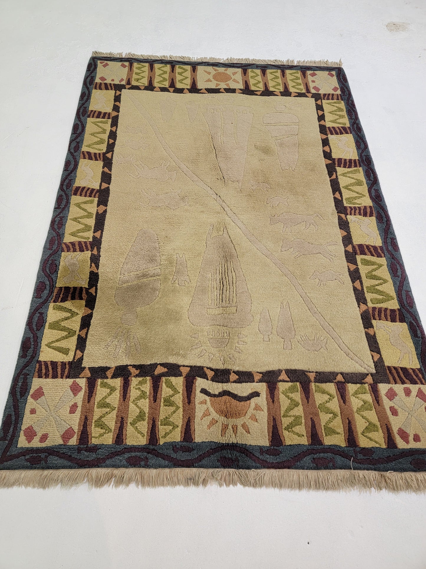 Hand-Knotted Wool Tebetan 4' x 5'10"
