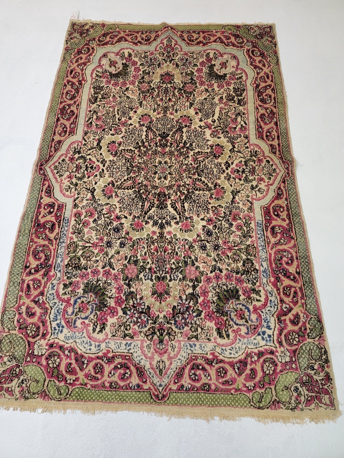 Hand-Knotted Wool Persian Kerman 3'10" x 6'3"