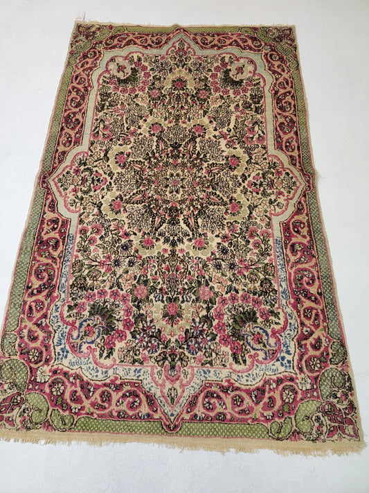 Hand-Knotted Wool Persian Kerman 3'10" x 6'3"
