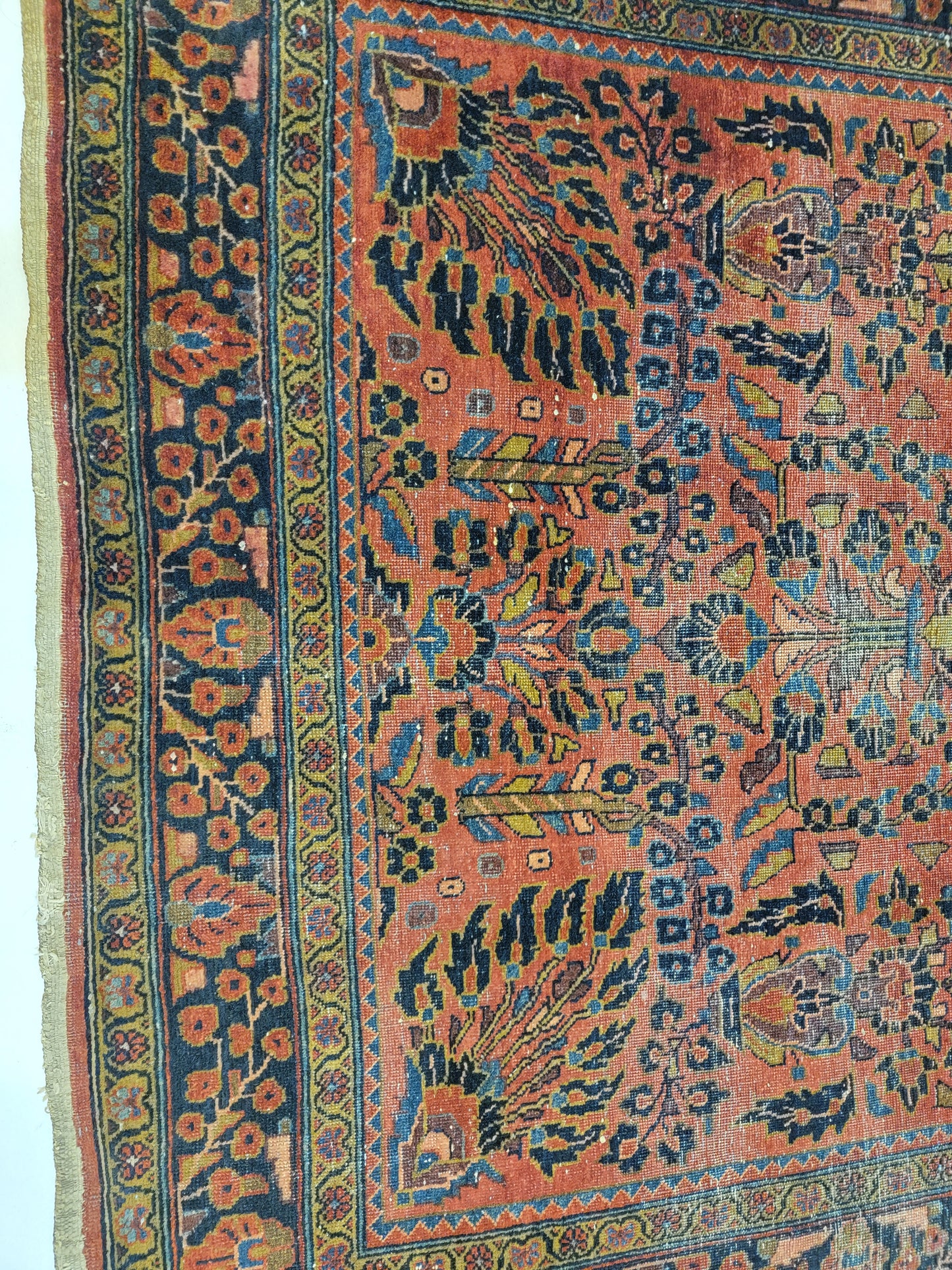 Hand-Knotted Wool Rug Persian Sarouk 4'4" x 6'6"
