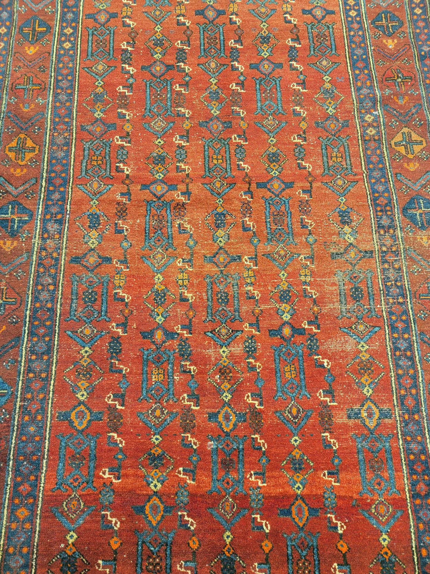 Hand-Knotted Wool Rug Persian Malayer 4'3"x6'7" Allover design