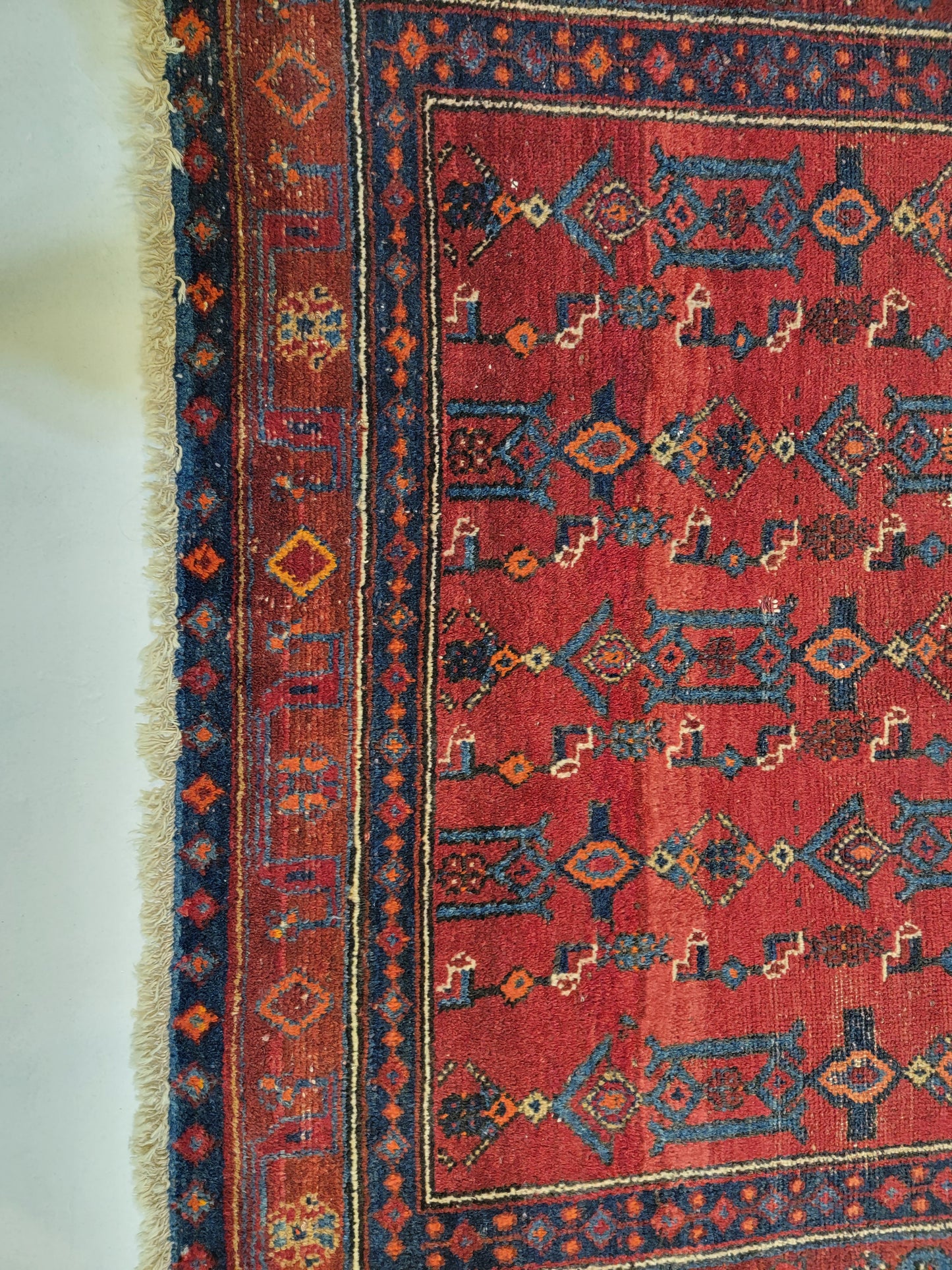 Hand-Knotted Wool Rug Persian Malayer 4'3"x6'7" Allover design