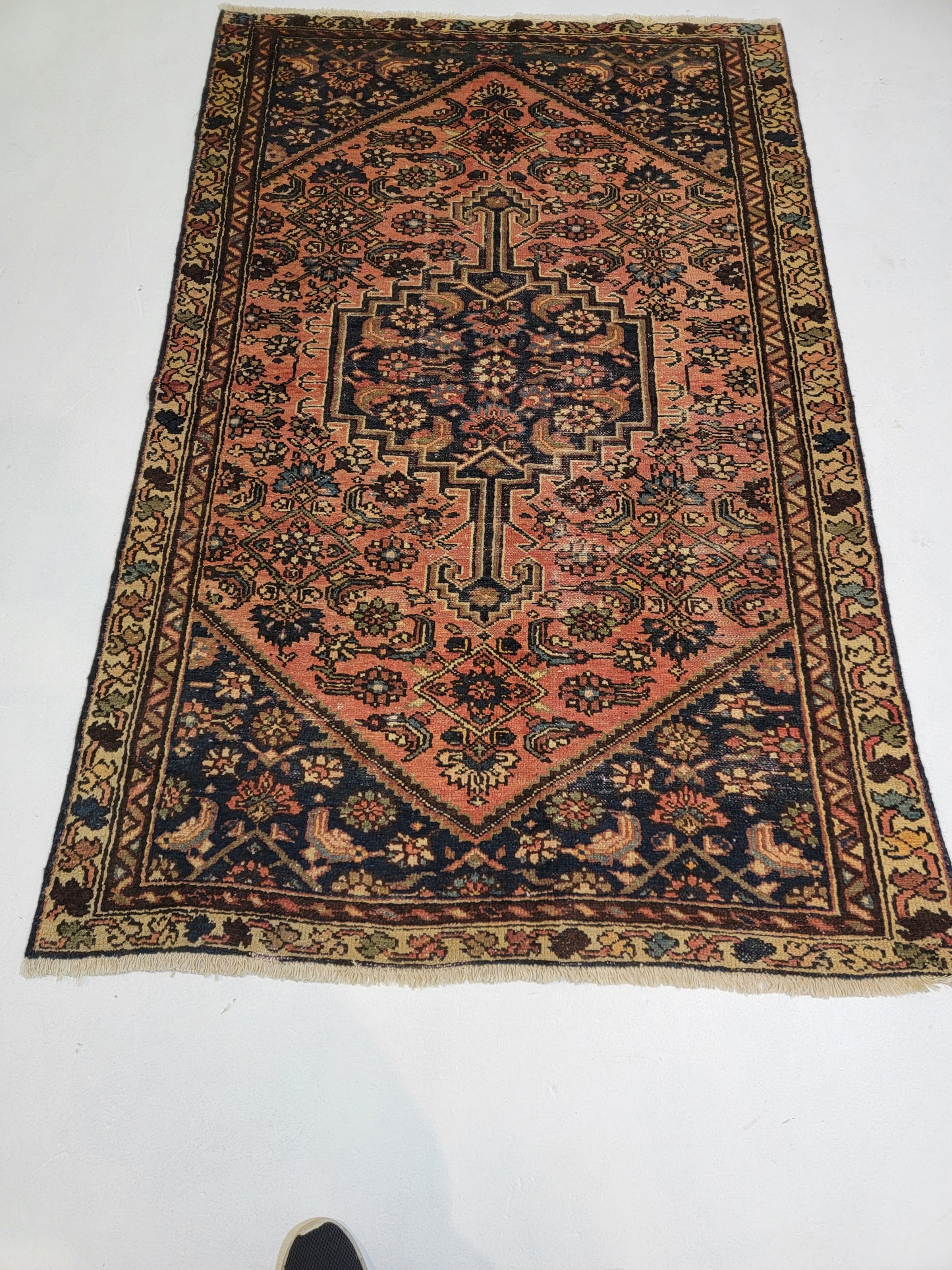 Hand-Knotted Wool Rug Kurdish Malayer 3'11" x 6'3"