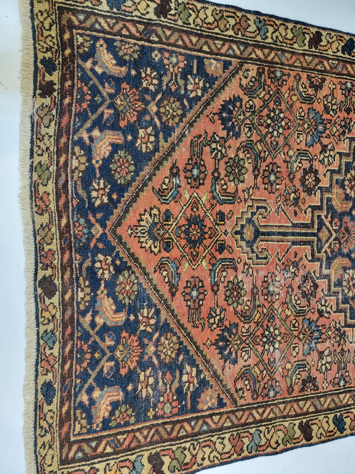 Hand-Knotted Wool Rug Kurdish Malayer 3'11" x 6'3"
