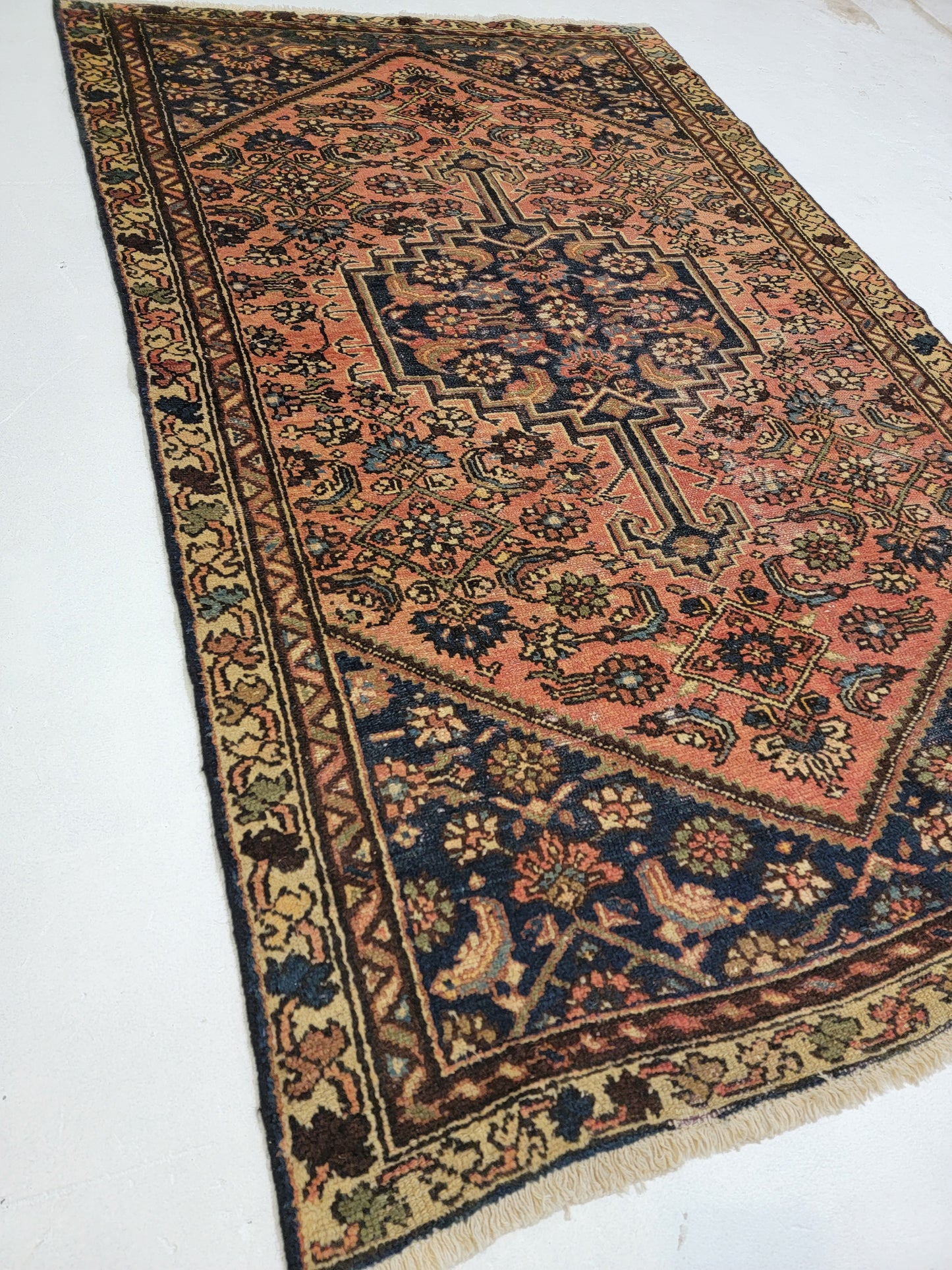 Hand-Knotted Wool Rug Kurdish Malayer 3'11" x 6'3"