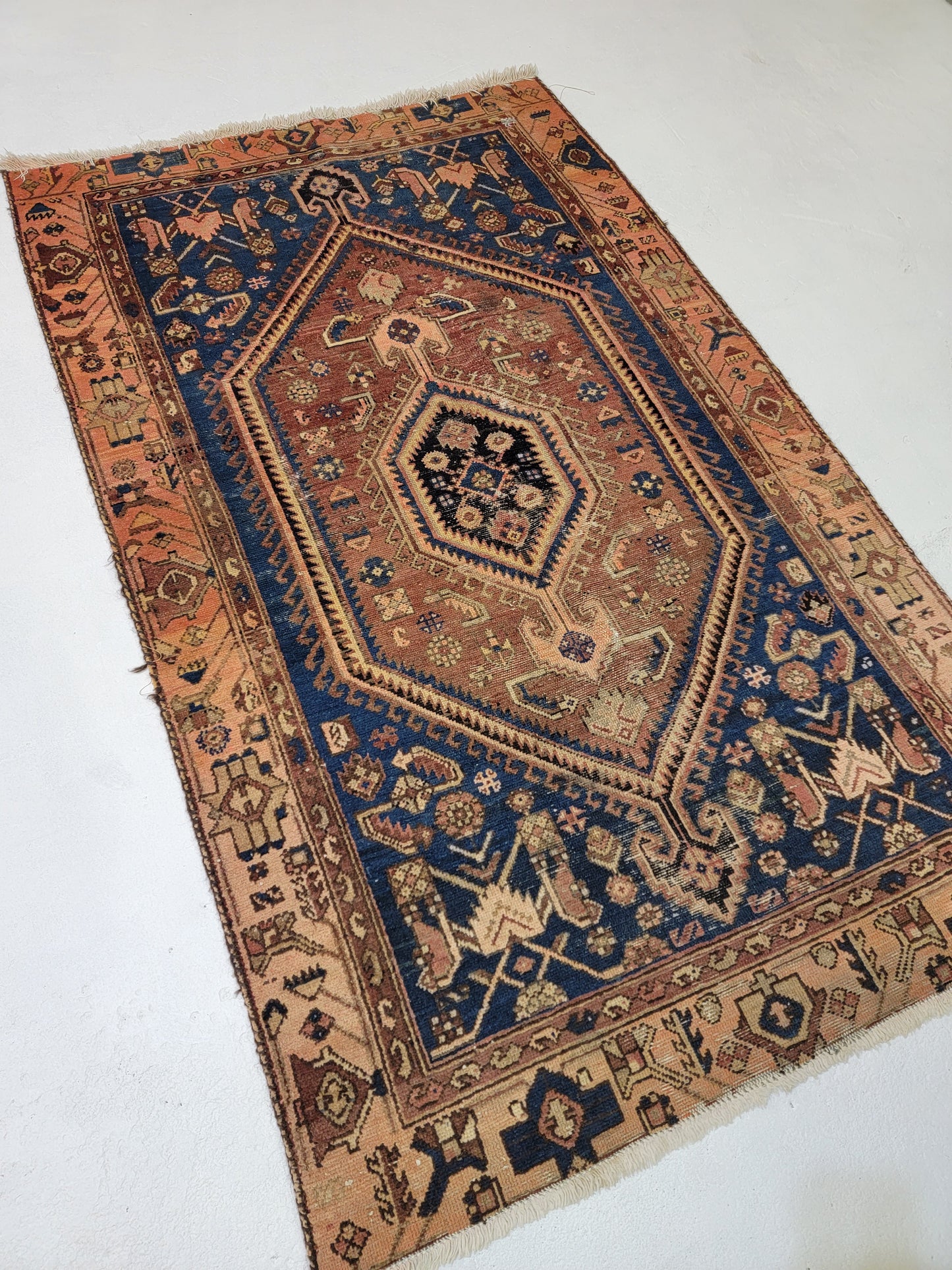 Hand-Knotted Wool Persian Kordish Malayer 3'1" x 6'3"