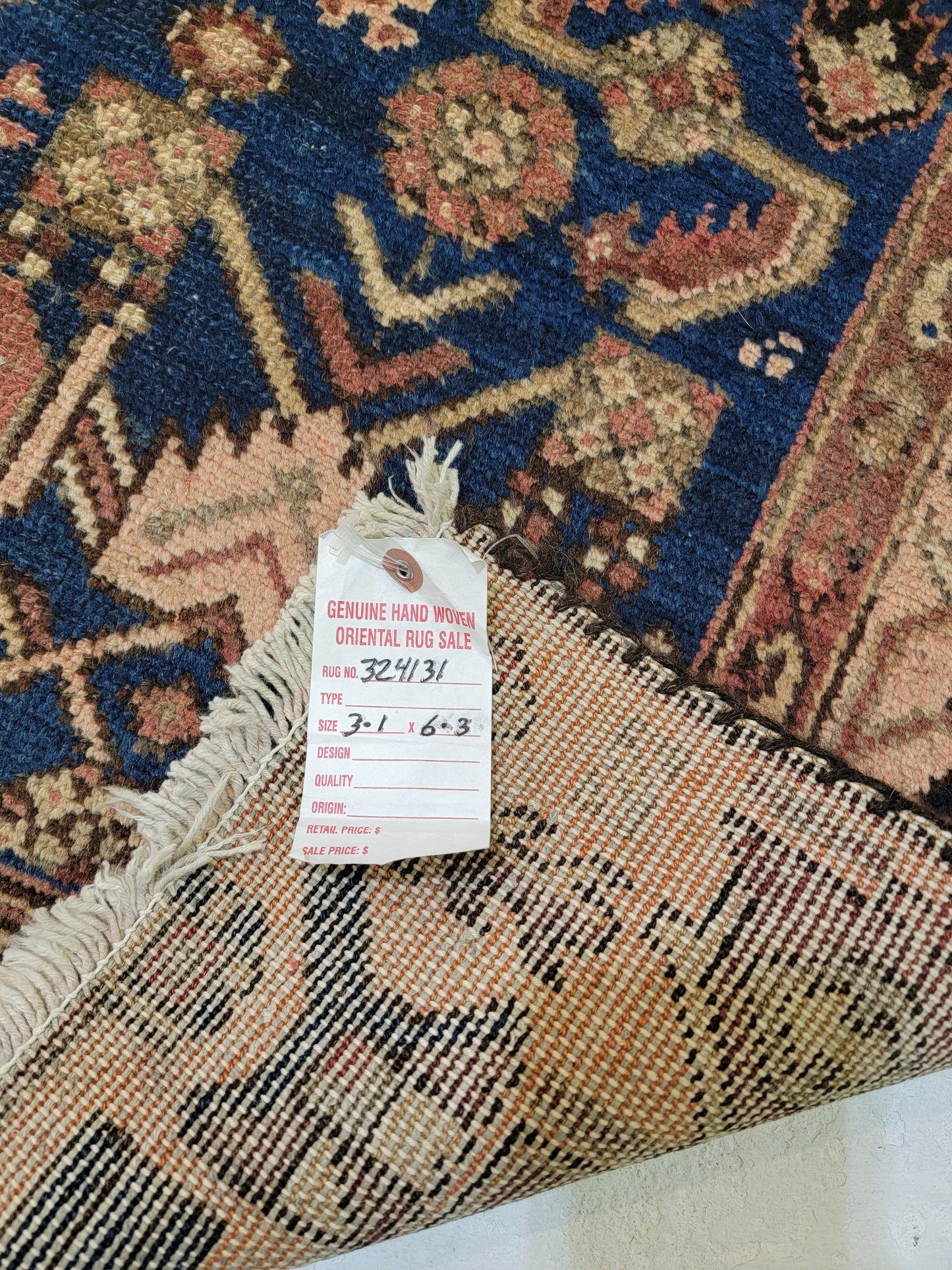 Hand-Knotted Wool Persian Kordish Malayer 3'1" x 6'3"