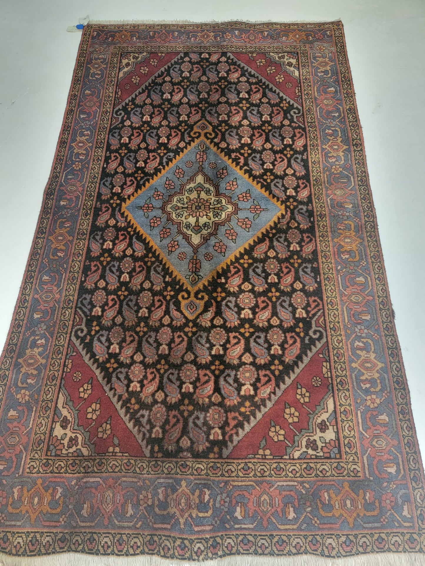 Hand-Knotted Wool Persian Zajan/ Hamedan 4'2" x 7'7"