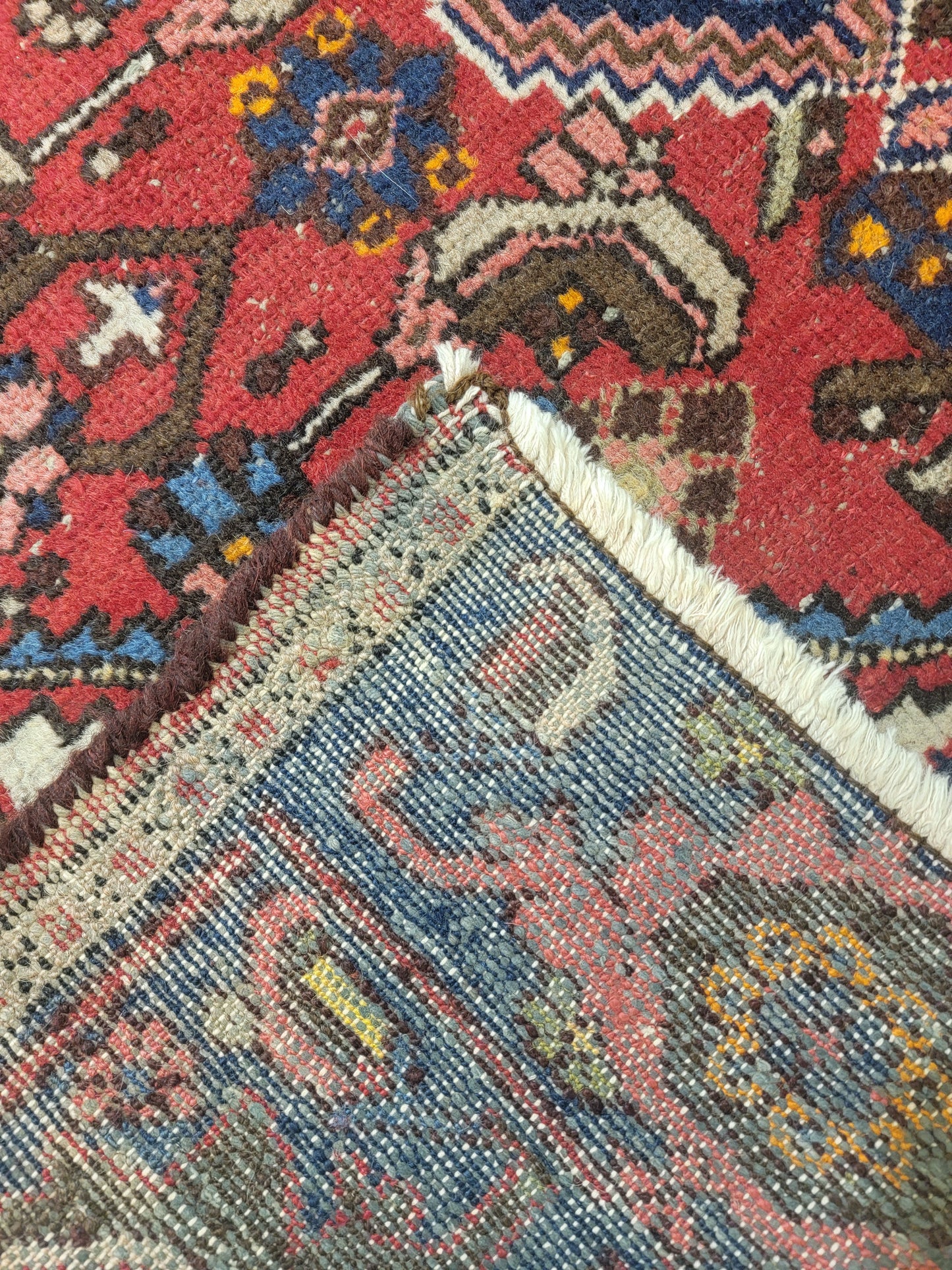 Hand-Knotted Wool Persian Serapi malayer Medallion 4'4 x6'6"
