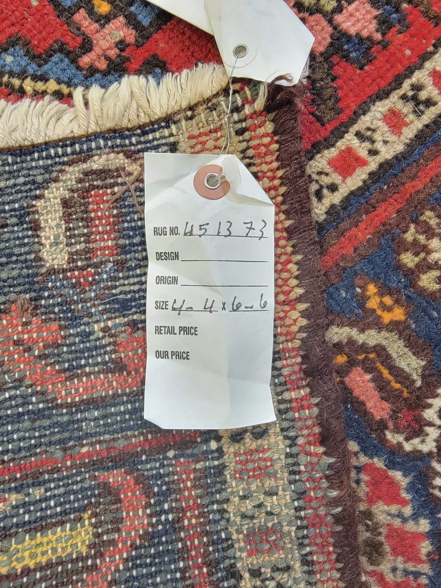 Hand-Knotted Wool Persian Serapi malayer Medallion 4'4 x6'6"
