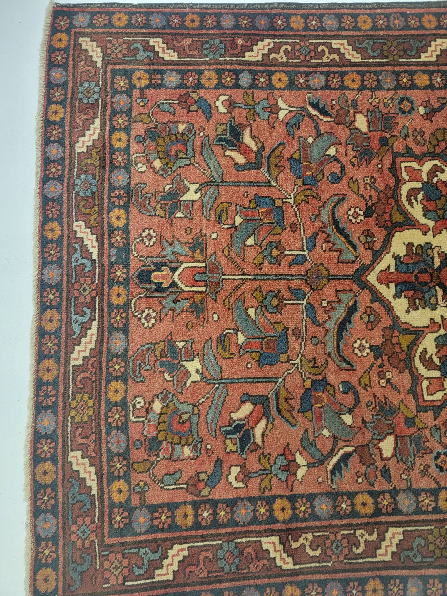 Hand-Knotted Wool Persian Heriz 4' x 6'