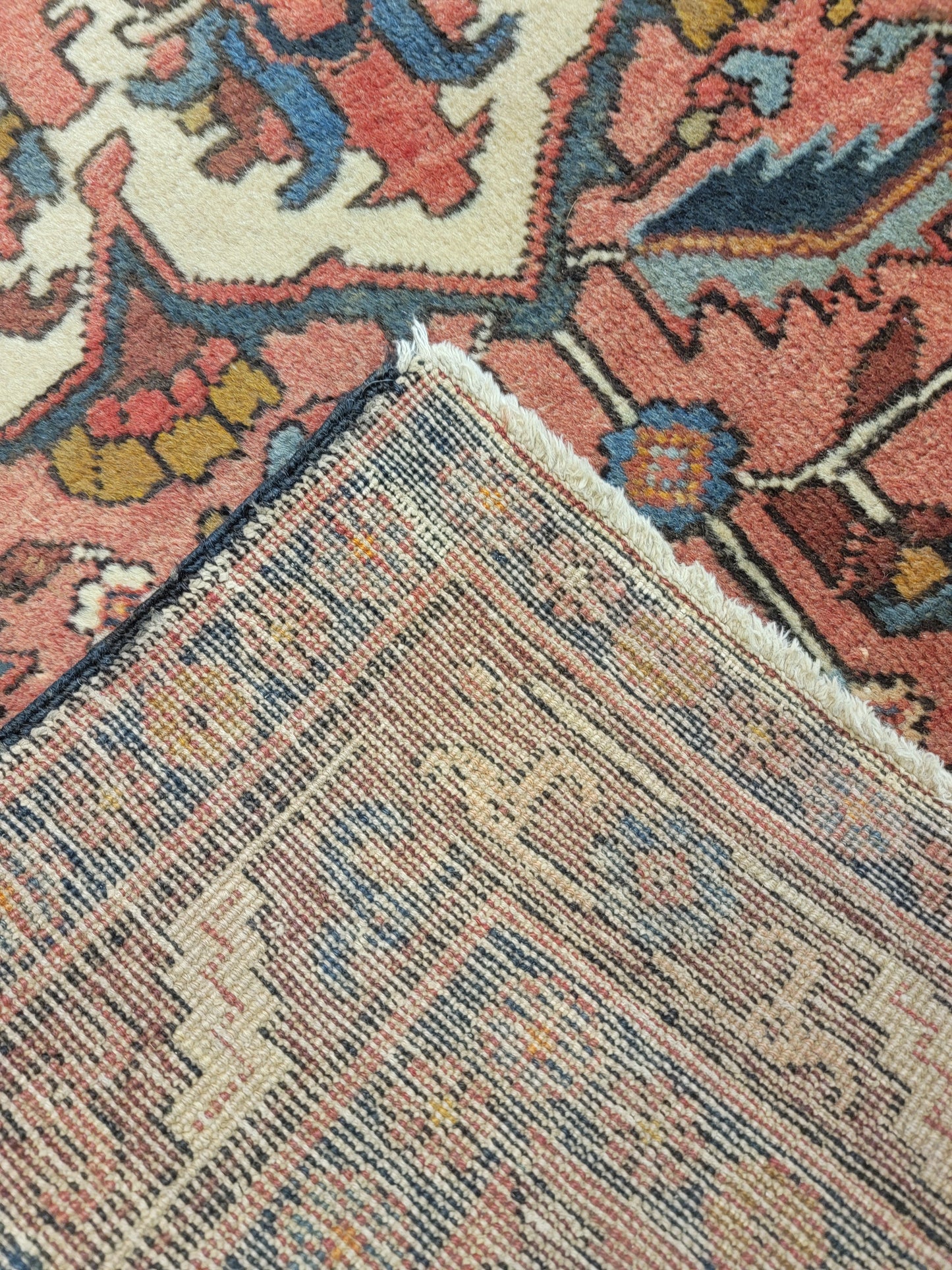 Hand-Knotted Wool Persian Heriz 4' x 6'