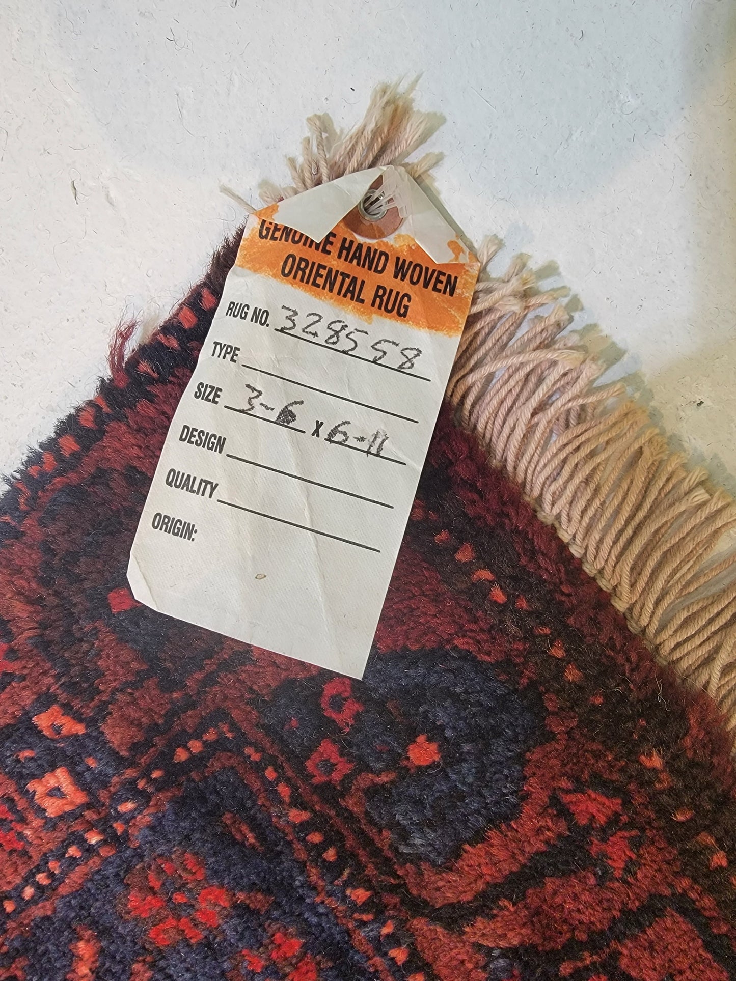 Hand-Knotted Wool Rug Kurdish 3'6" x 6'11"