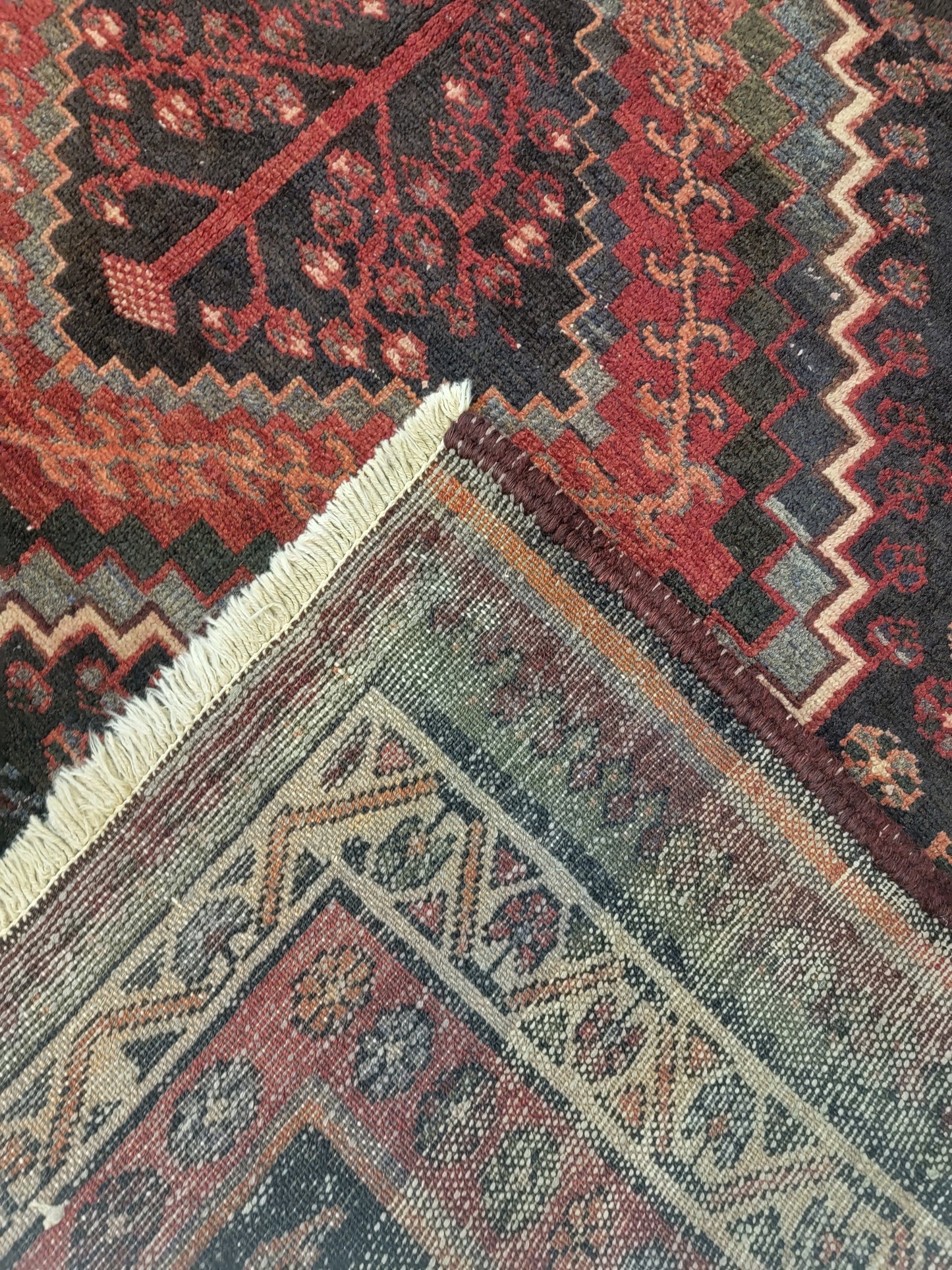 Hand-Knotted Wool Rug Afshar 5' x 6'7"