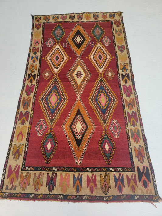 Hand-Knotted Wool Rug Shiraz 3'11" x 7'3"