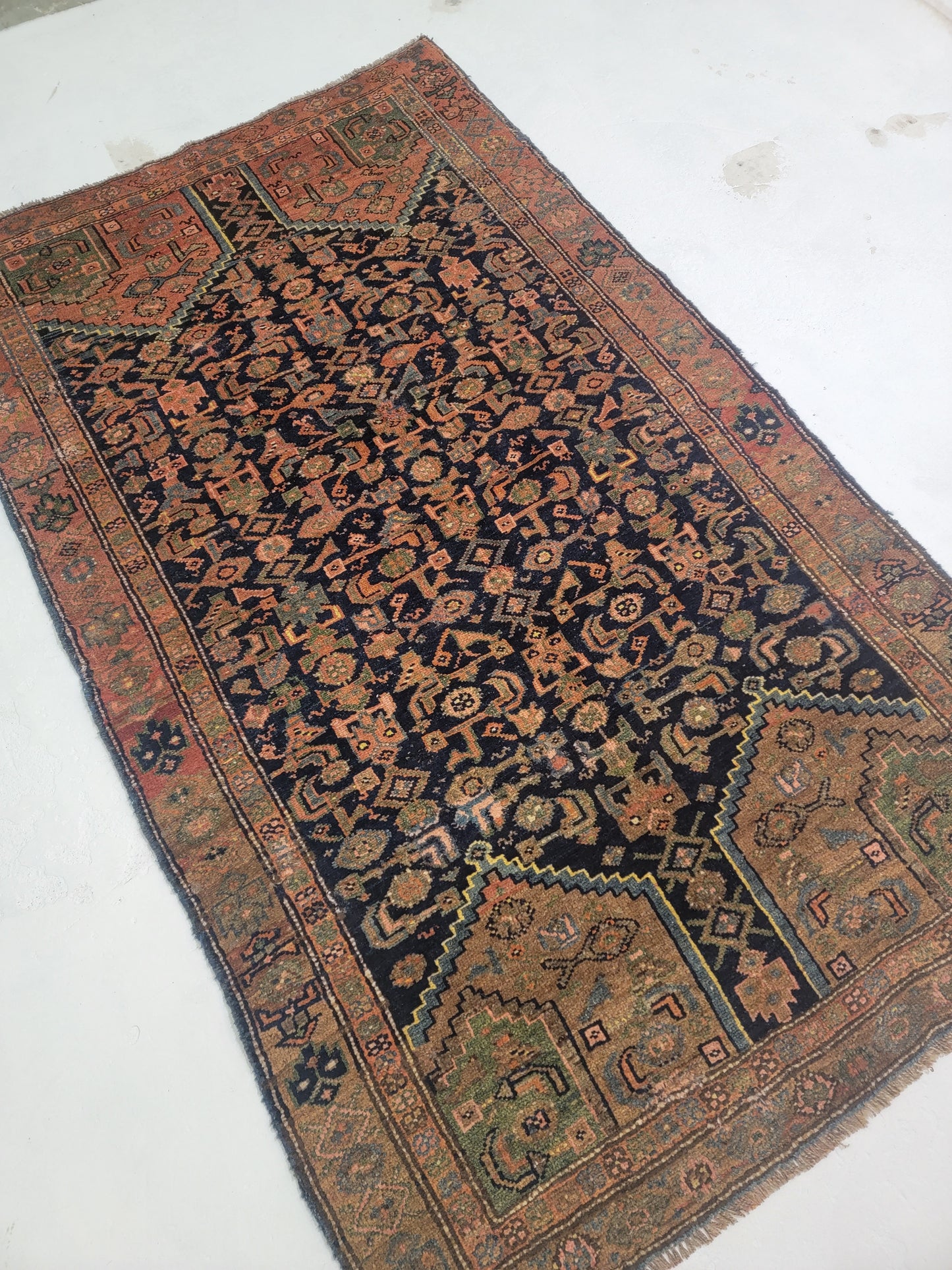Hand-Knotted Wool Rug Kurdish 3'10" x 6'5"