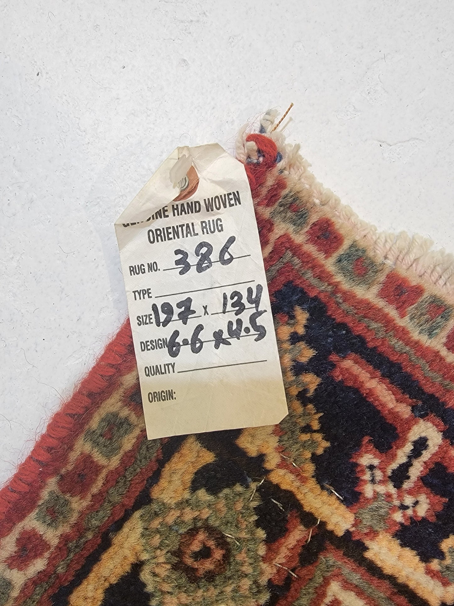 Hand-Knotted Wool Rug Mahal 4'5" x 6'6"