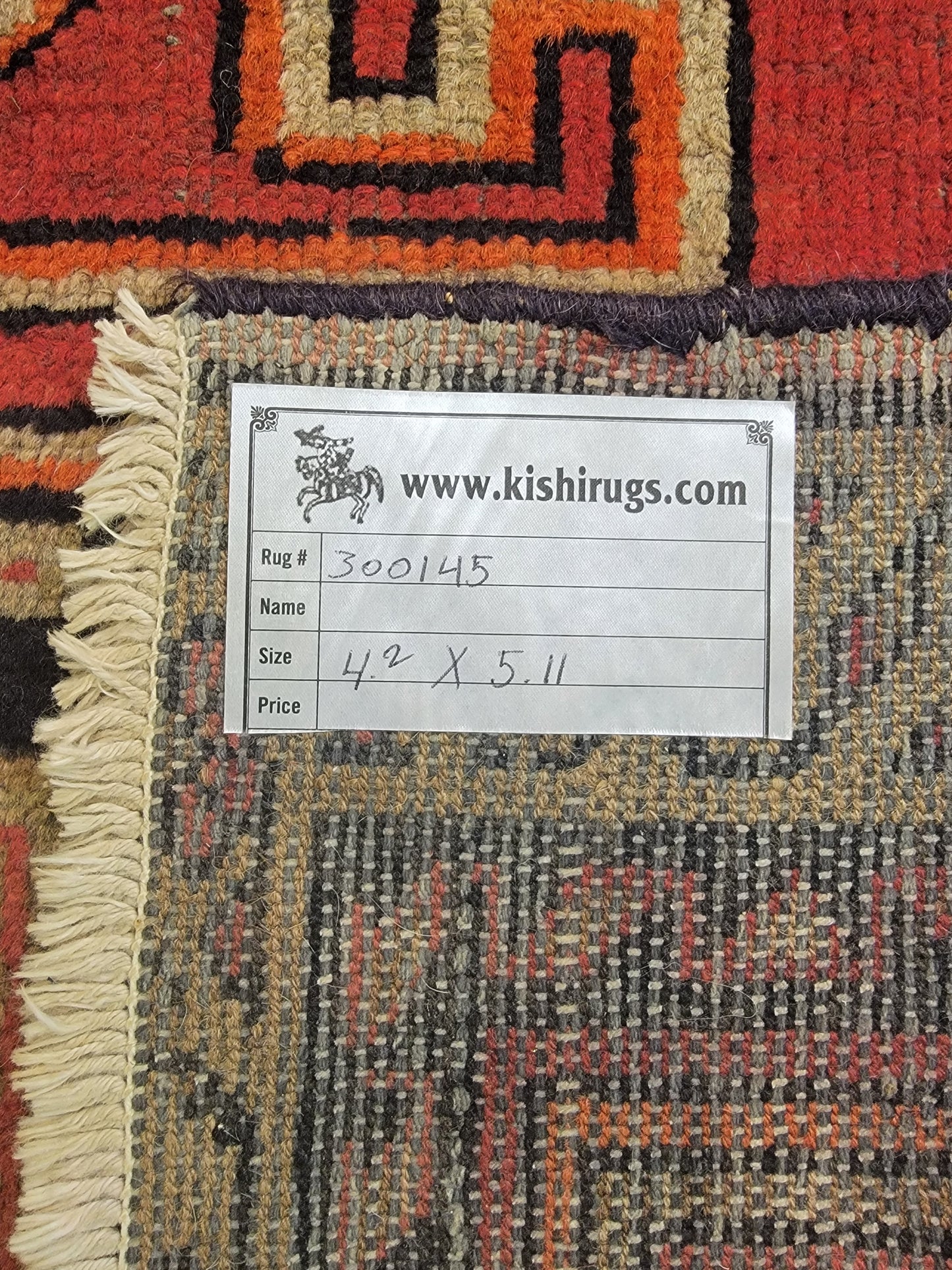 Hand-Knotted Wool Rug Sarab 4'2" x 5'11"