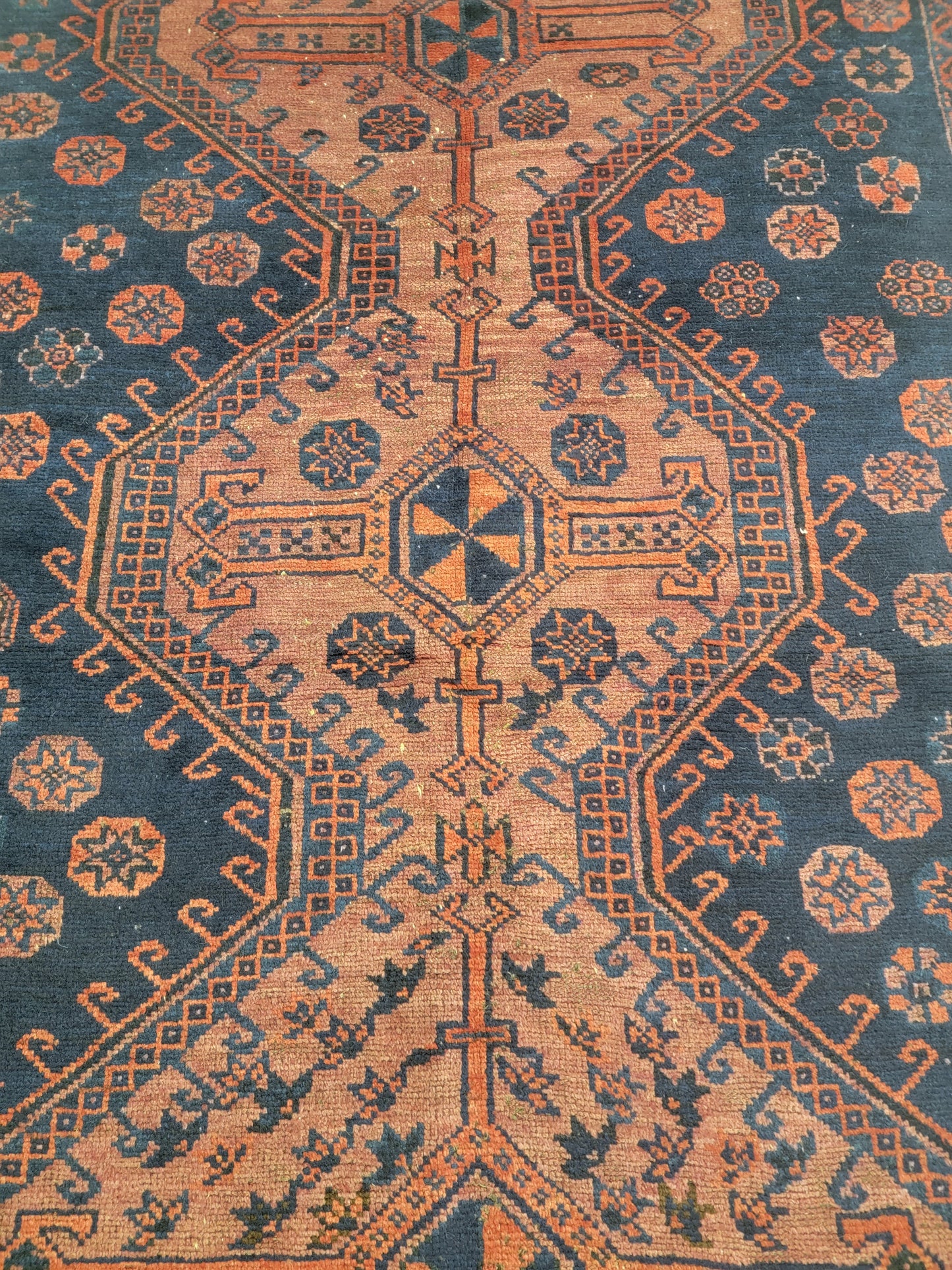Hand-Knotted Wool Rug Afshar 4'3" x 6'4"