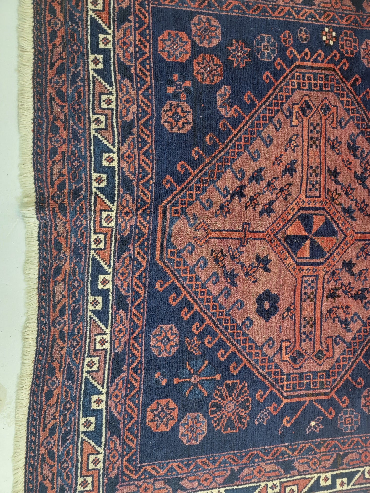 Hand-Knotted Wool Rug Afshar 4'3" x 6'4"