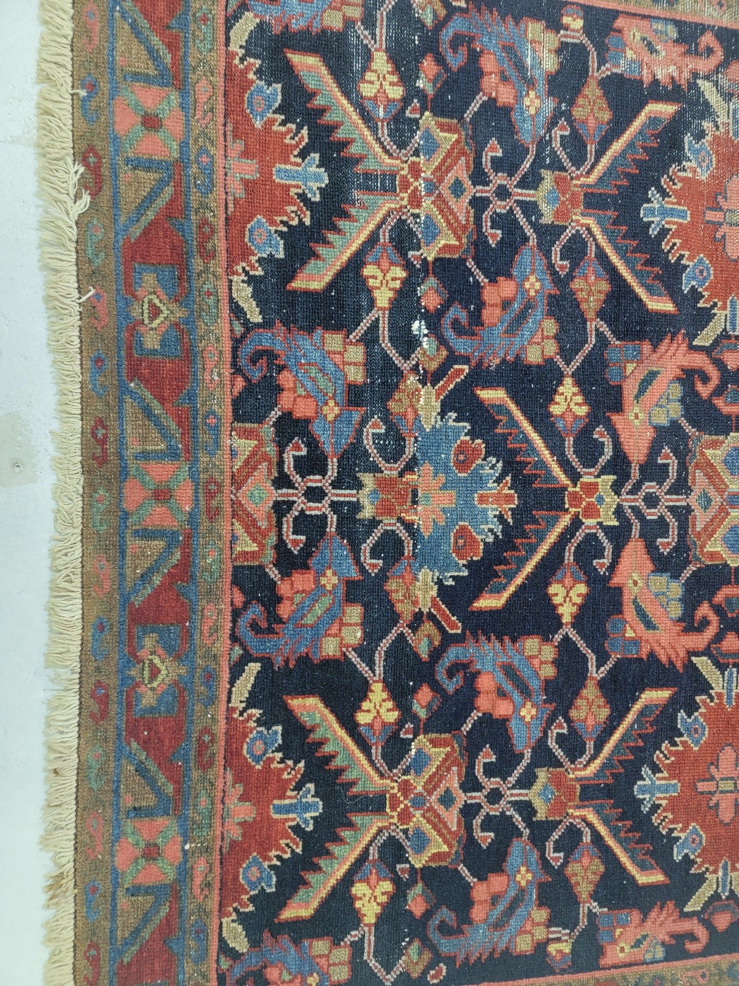Hand-Knotted Wool Rug Kurdish 4'2" x 5'5"
