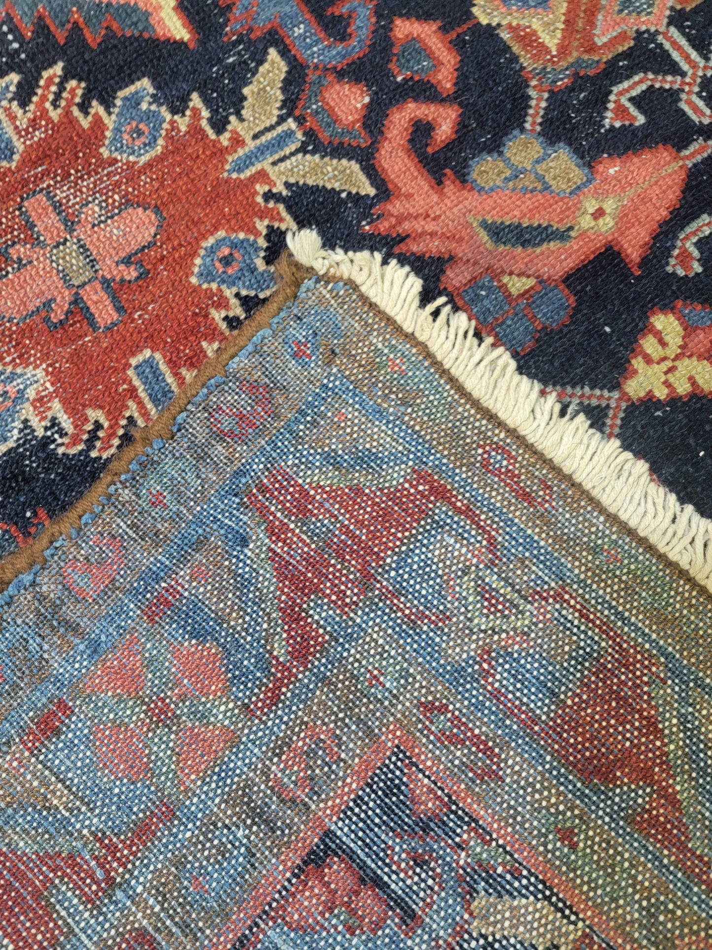 Hand-Knotted Wool Rug Kurdish 4'2" x 5'5"