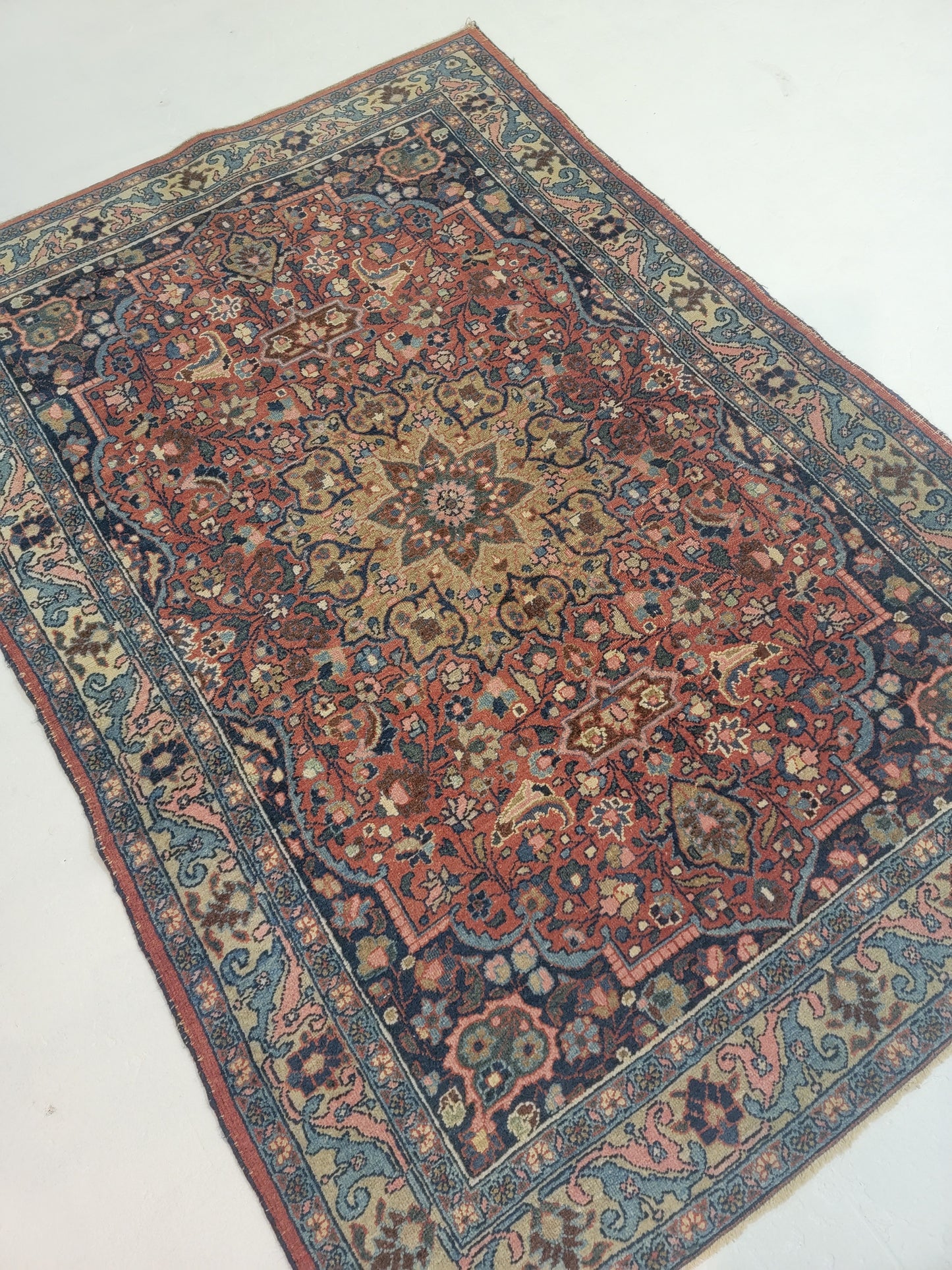 Hand-Knotted Wool Rug Tabriz 4'3" x 6'1"