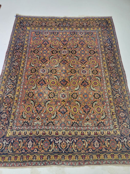 Hand-Knotted Wool Rug Tabriz 5'8" x 6'5"