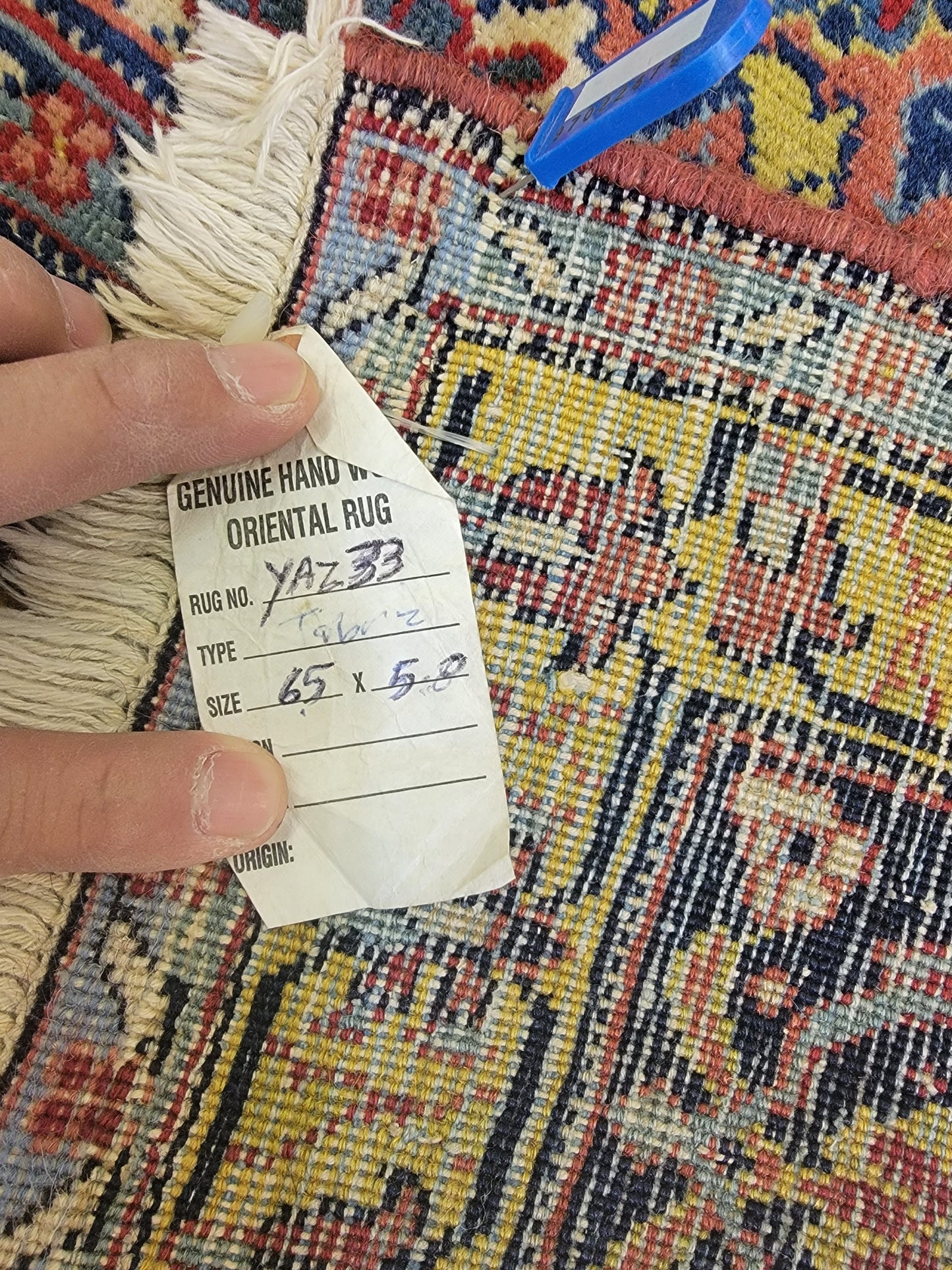 Hand-Knotted Wool Rug Tabriz 5'8" x 6'5"