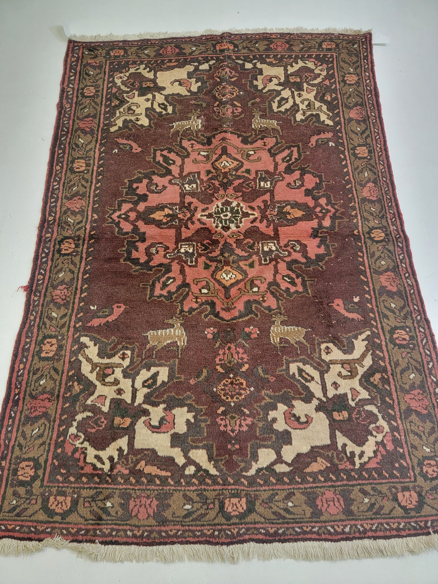 Hand-Knotted Wool Rug Hamedan 4'5" x 6'5"