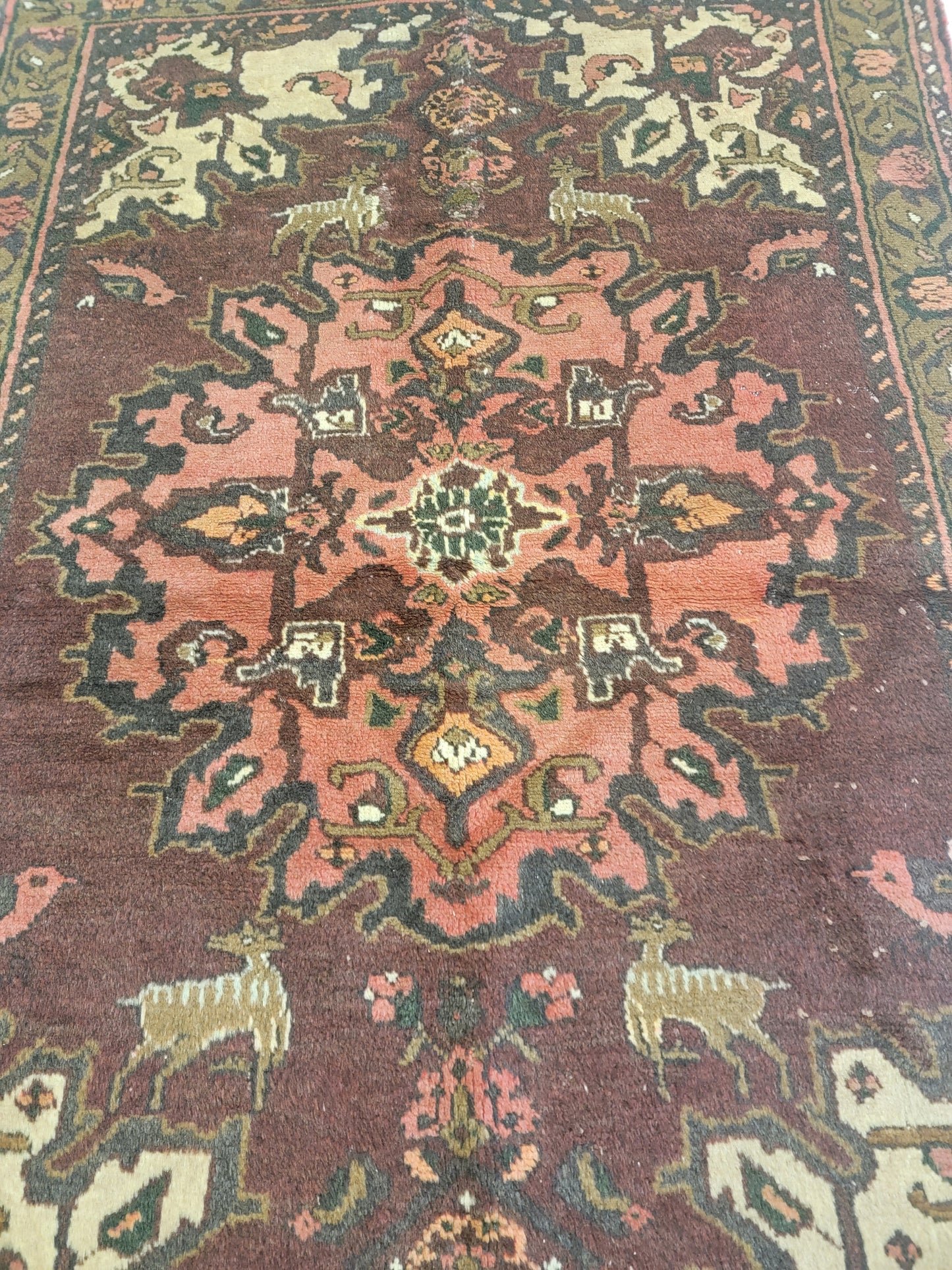 Hand-Knotted Wool Rug Hamedan 4'5" x 6'5"